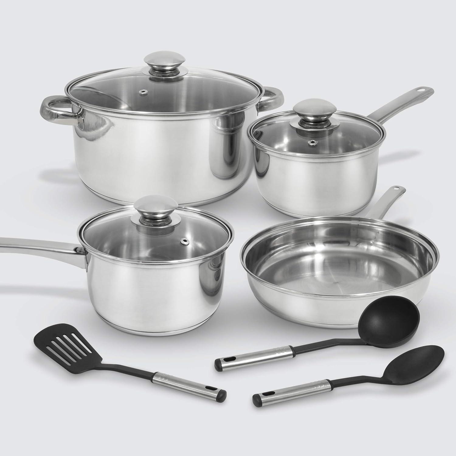 10 - Piece Stainless Steel Cookware Set