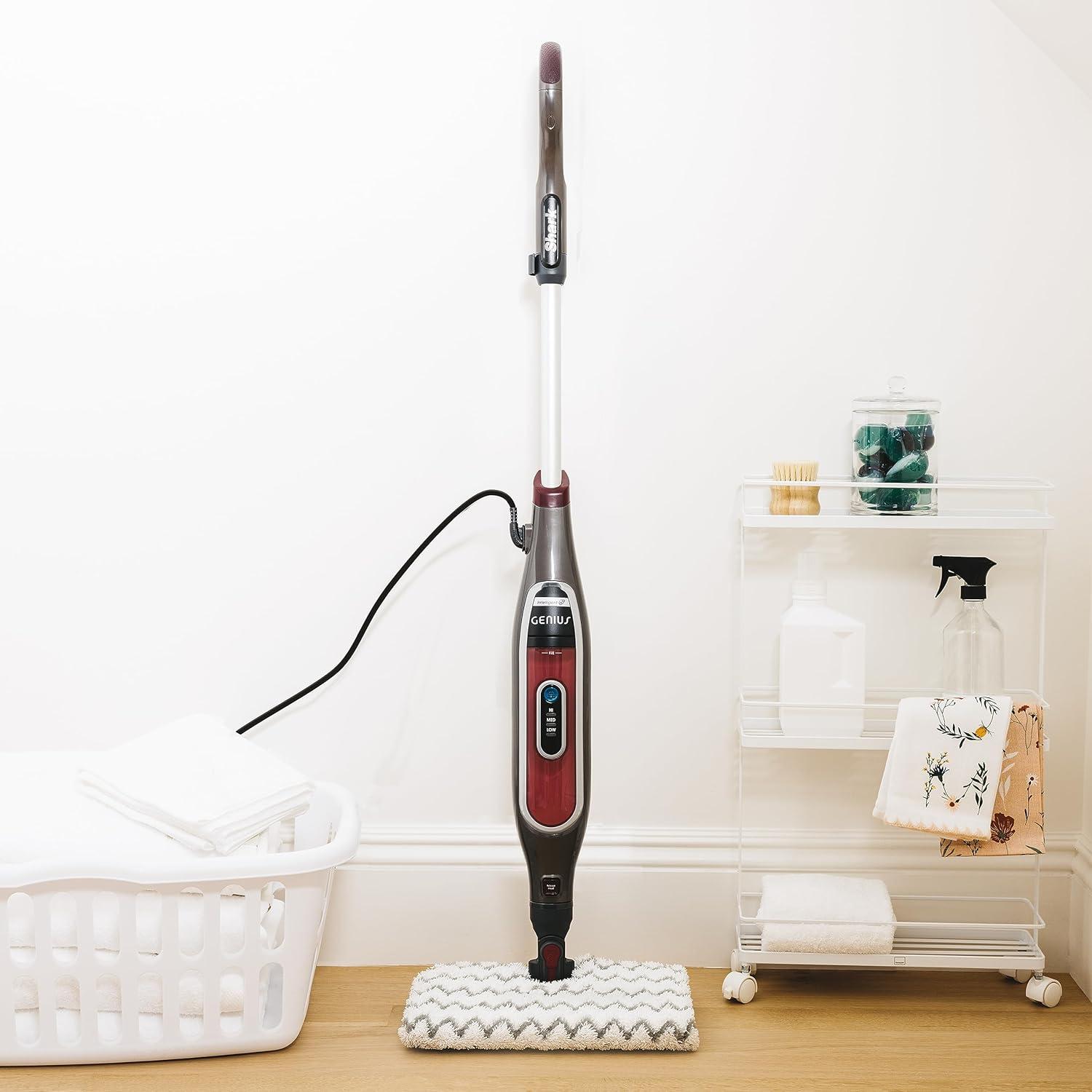 Shark Genius Hard Floor Cleaning System Pocket Steam Mop, Burgundy/Gray