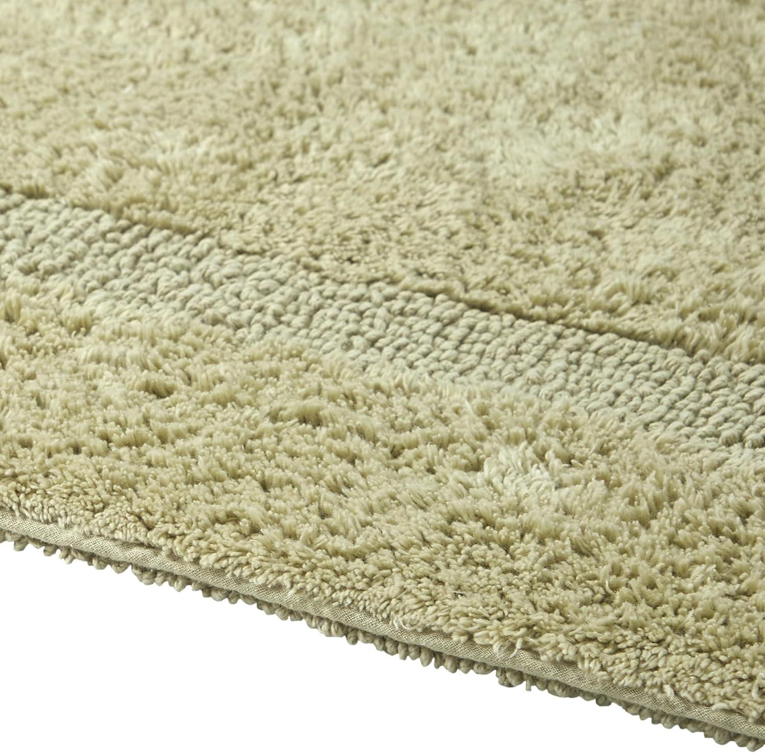 Better Trends Lux 100% Cotton Tufted Solid Reversible Bath Rug Set 2 PC (17" x 24" | 21" x 34") - Sage