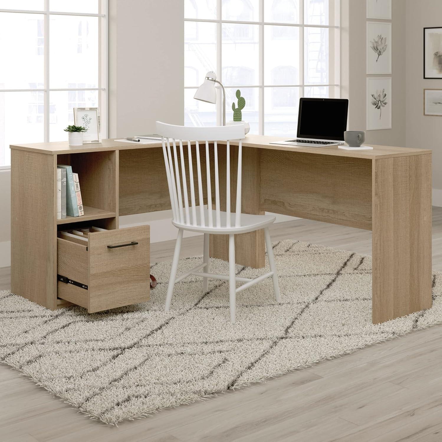 Sauder Beginnings L-Shaped Desk, Summer Oak Finish