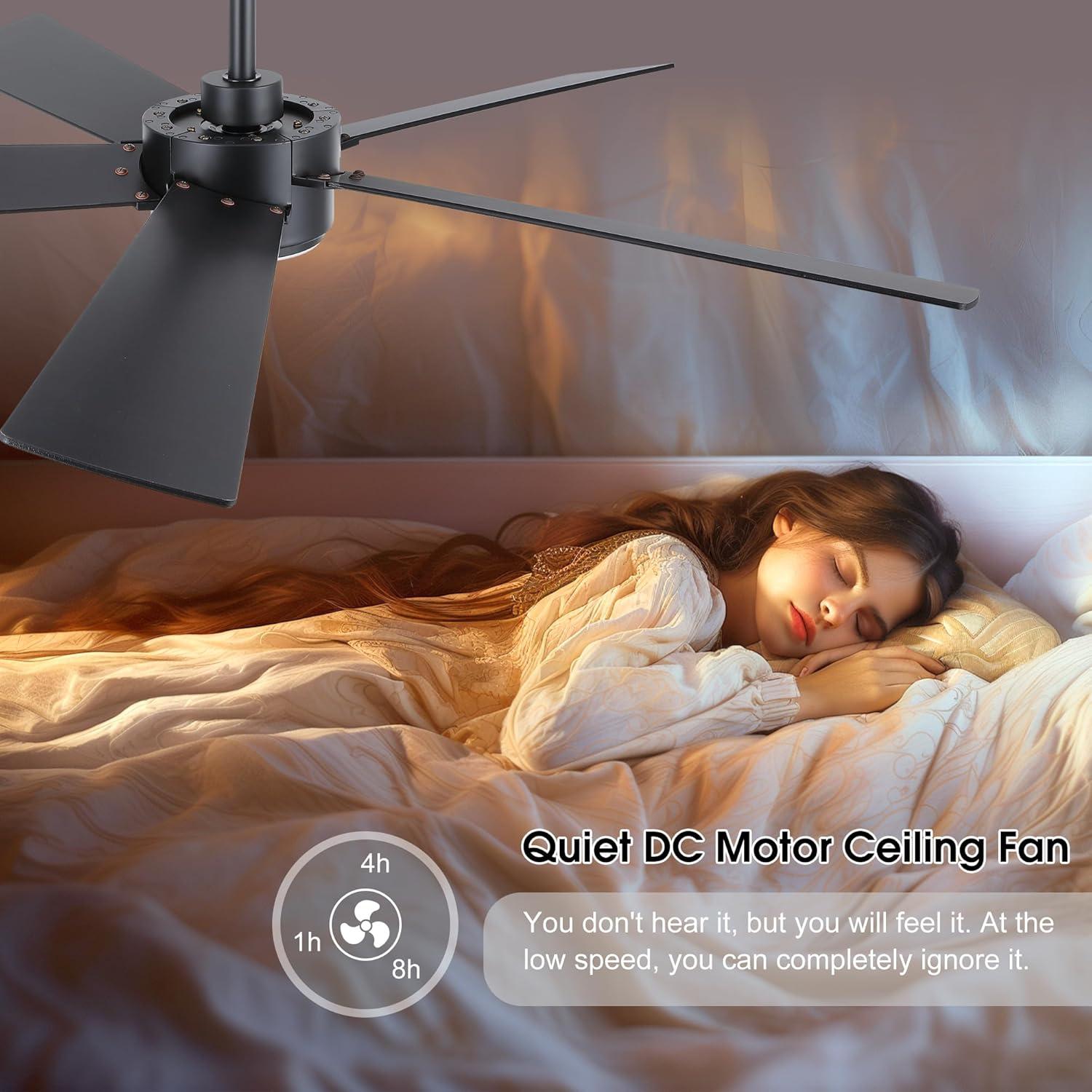 5 - ABS Blades Indoor Ceiling Fan with Light and Remote