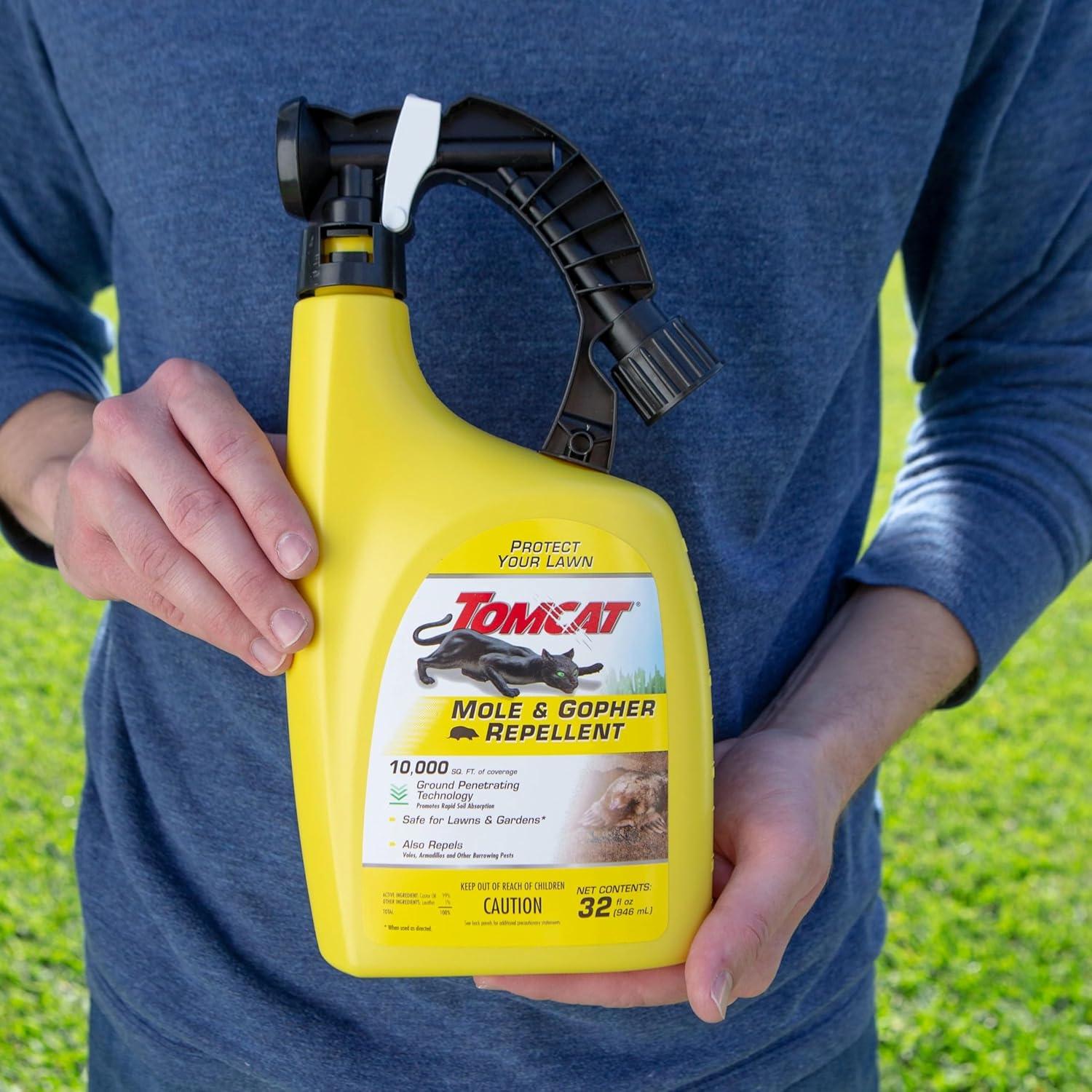 Tomcat Mole & Gopher Repellent Ready-To-Spray, Formulated with Castor Oil, 32 fl. oz.