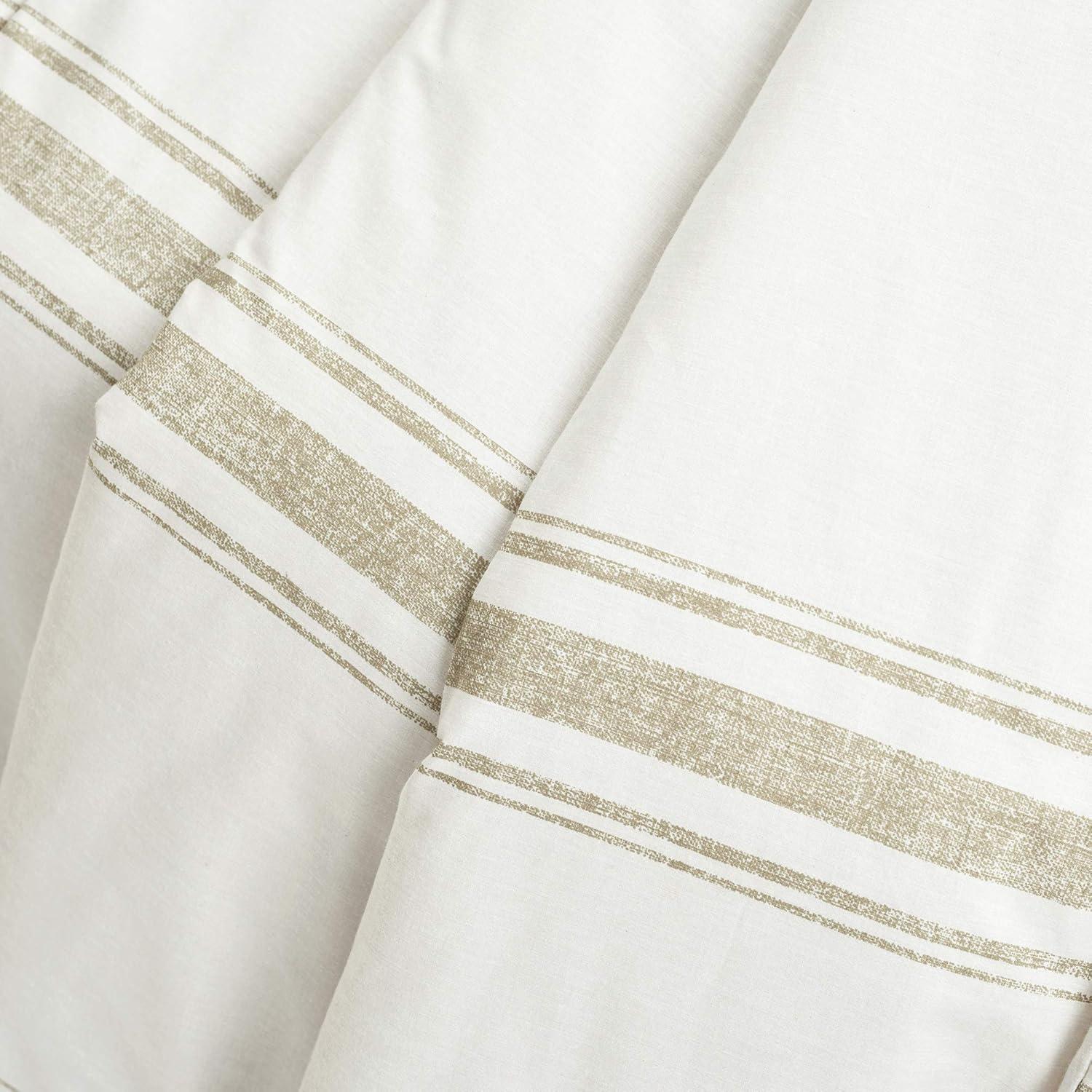 50"x60" Farmhouse Striped Throw Blanket Neutral - Lush Décor