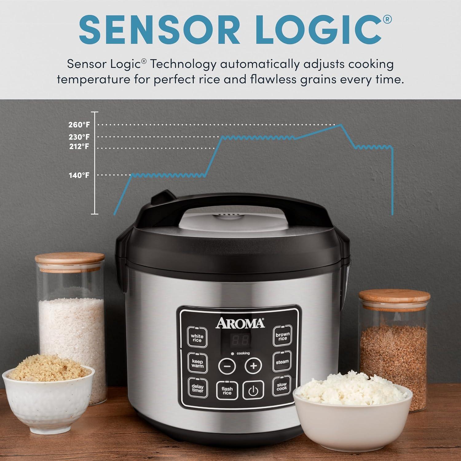 Aroma Aroma 5 Qt. Cool Touch Digital Slow Cooker, Food Steamer and Rice Cooker