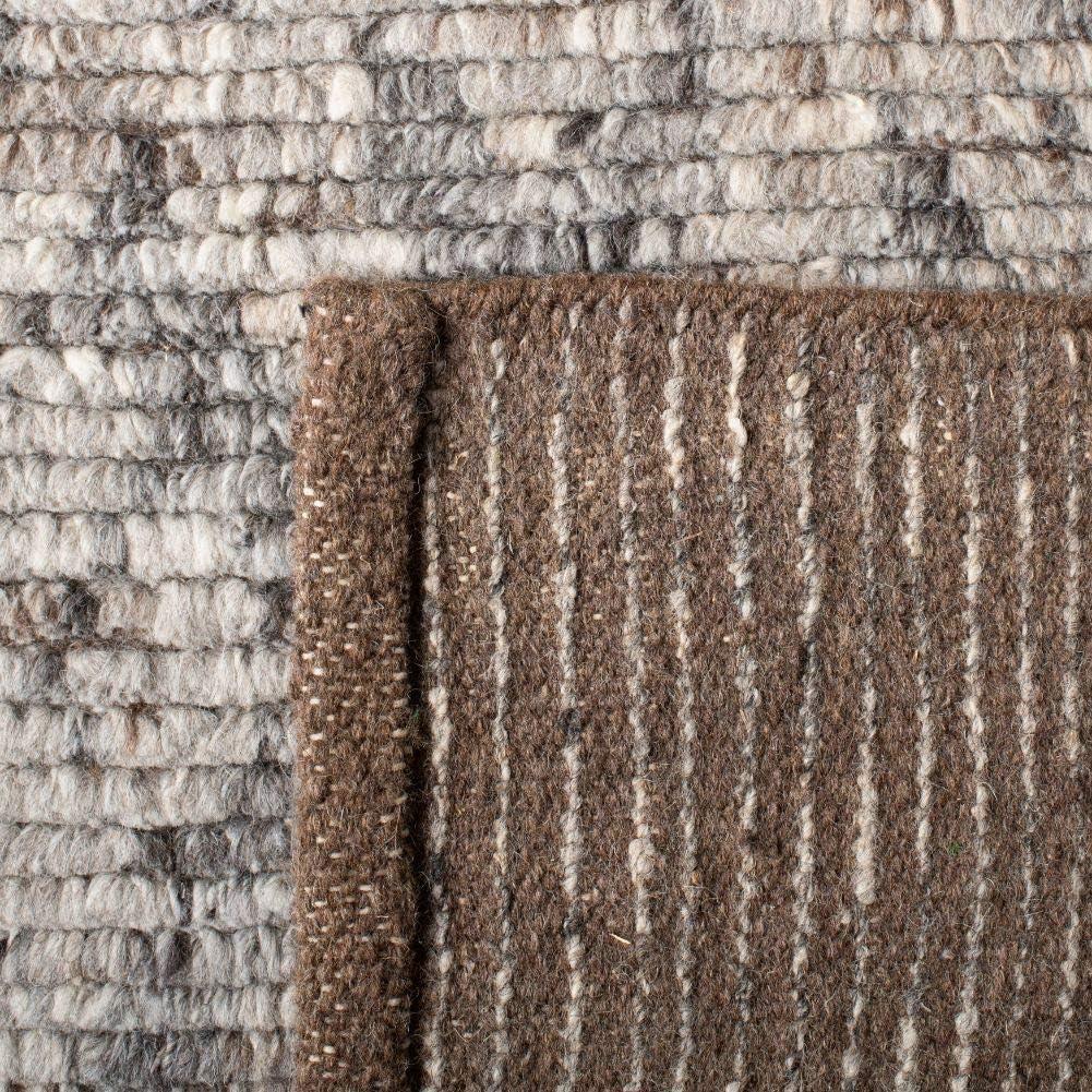 Gray Hand-Knotted Wool 4' x 6' Rectangular Rug