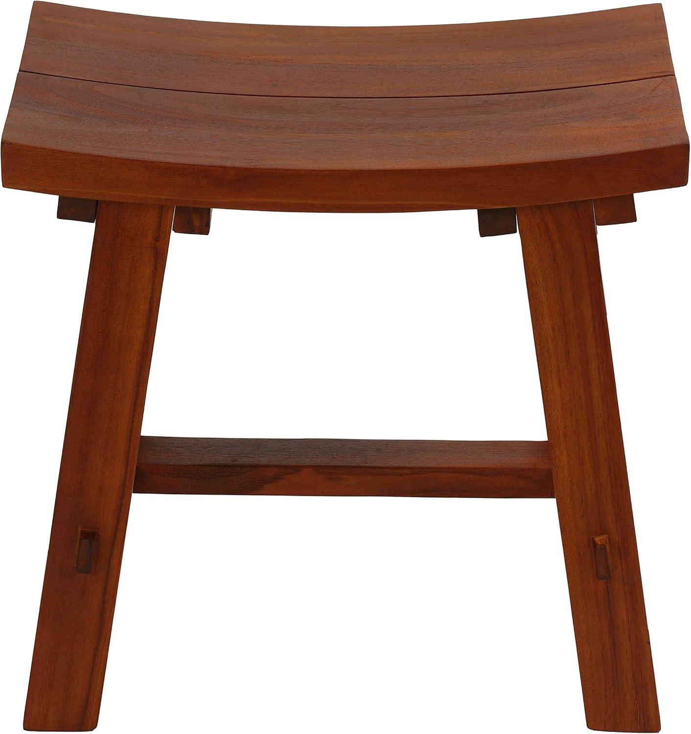 Bare Decor Dorsey Accent Stool with Curved Seat, Teak