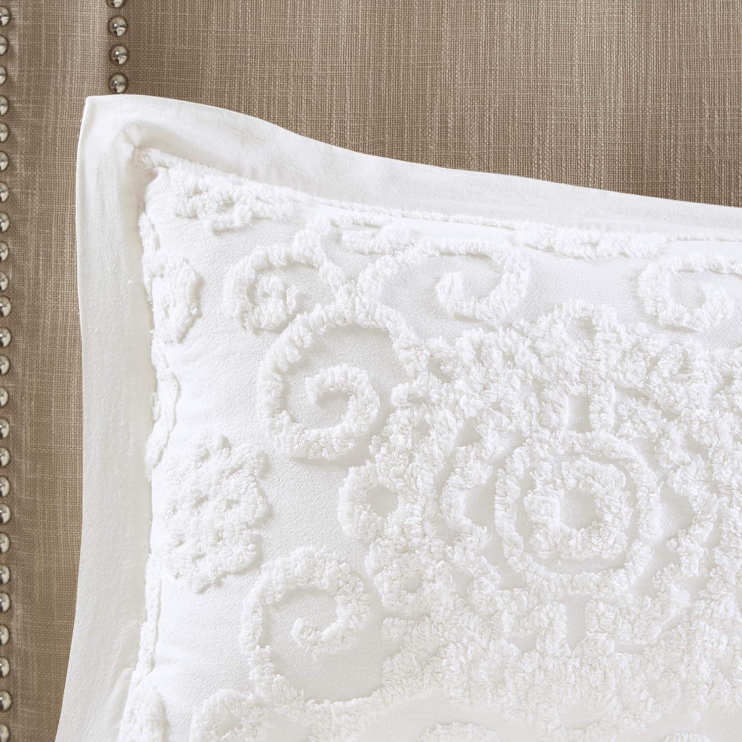 Suzanna Tufted Chenille Embroidered Medallion 3 Piece Cotton Duvet Cover Set