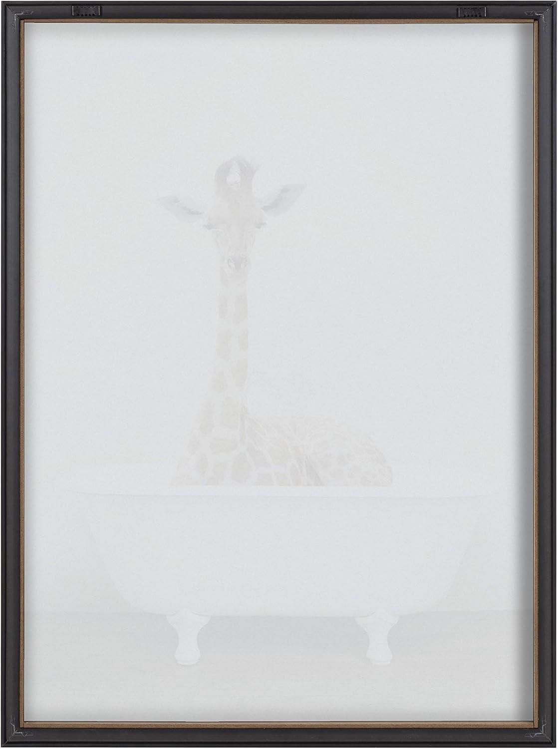 18" x 24" Blake Giraffe 2 in Tub Printed Glass Framed Wall Canvases by Amy Peterson Art Studio - Kate & Laurel All Things Decor