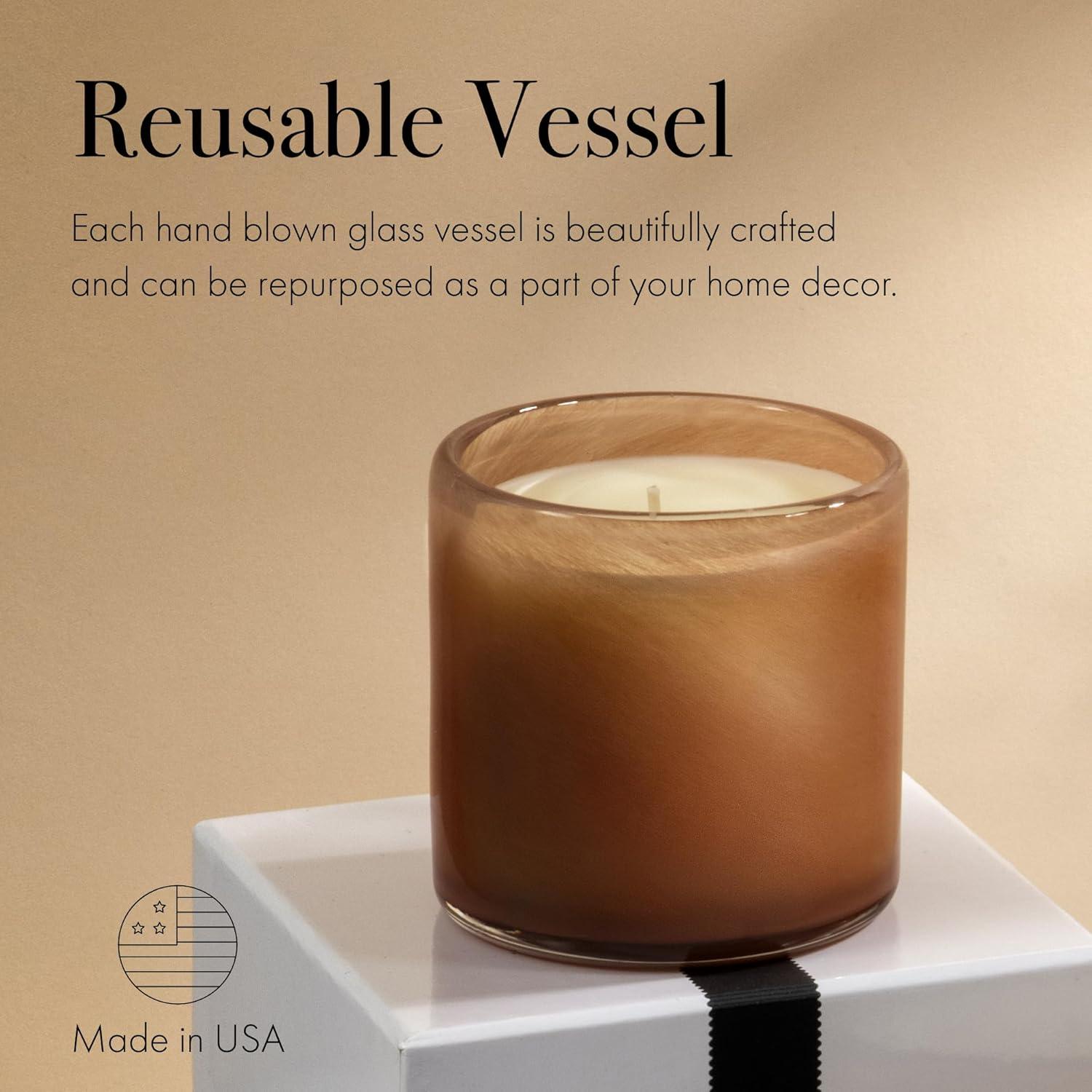 Retreat Sanctuary 15.5oz Hand-Blown Glass Soy Candle - Green & Lavender
