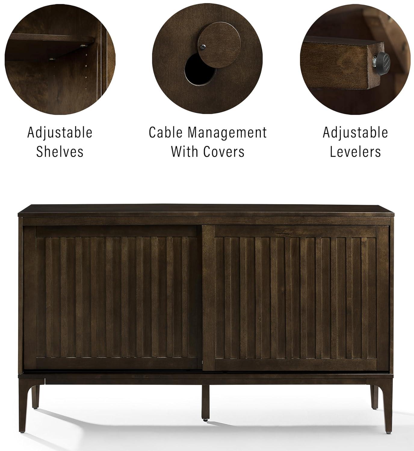 Crosley 54" Asher Sideboard Dark Brown