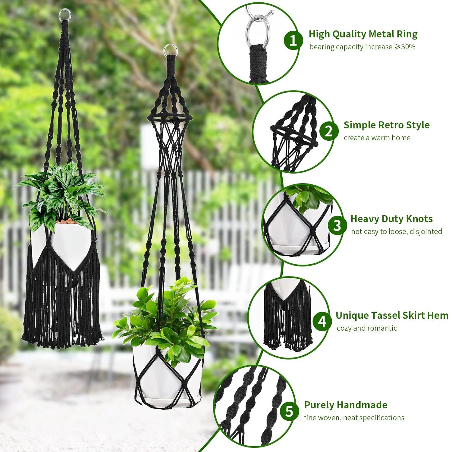 Plant Hangers, 6Pack Hanging for Indoor Plants W/Hangers Kit Handmade Macromay Plant Hangers Indoor Flower Pots