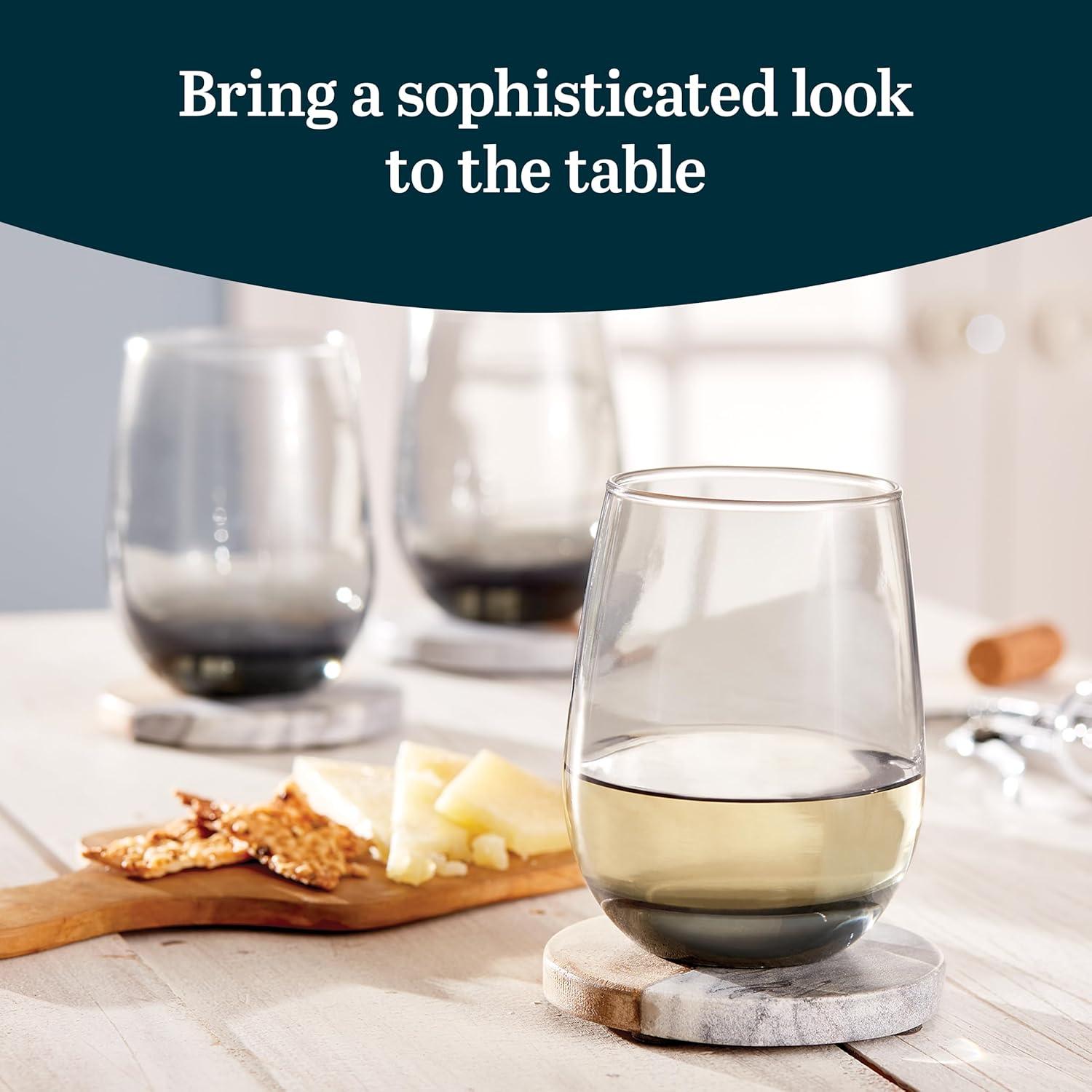 Classic Libbey All-Purpose Stemless Wine Glasses