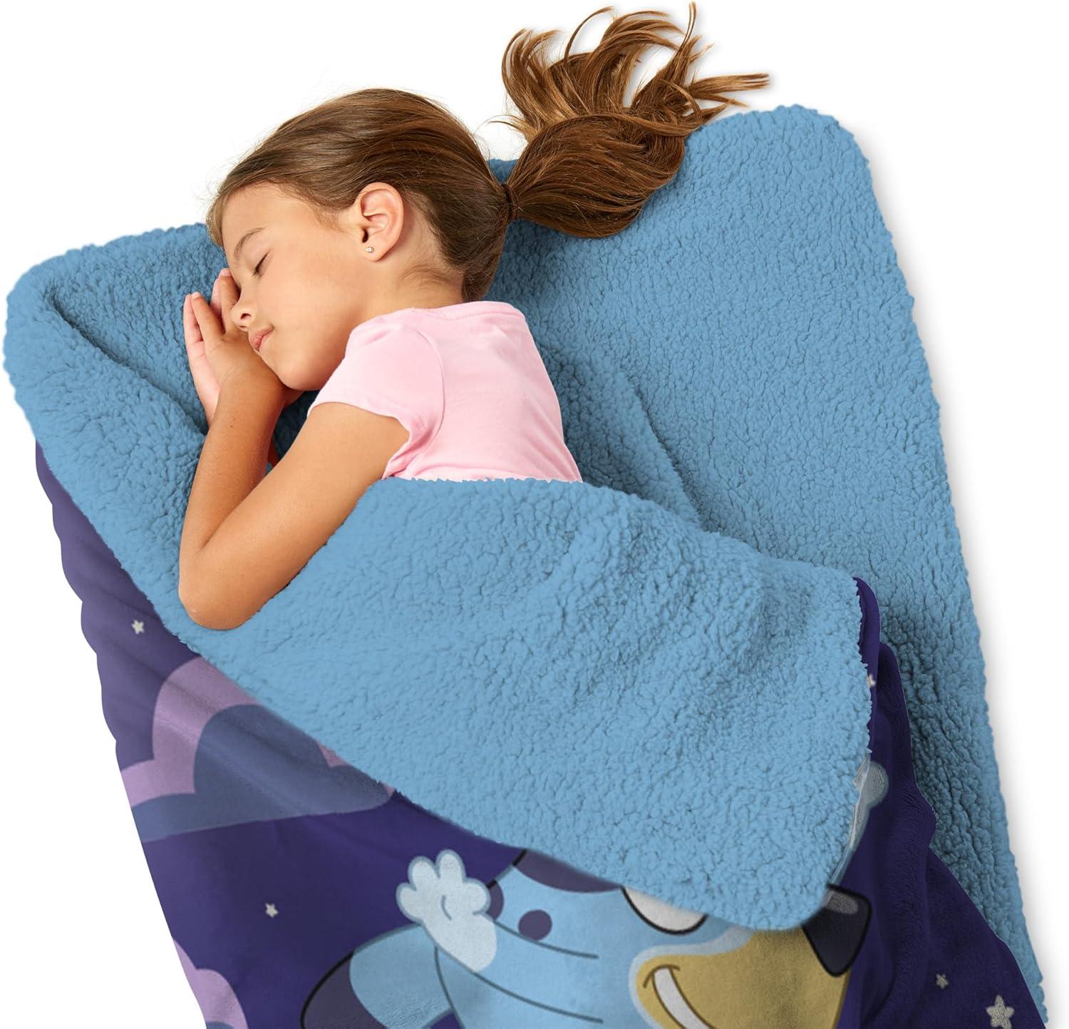 The Northwest Bluey Slumber Pups Silk Touch Throw Blanket Sherpa Slumber Bag 27x56 Inches