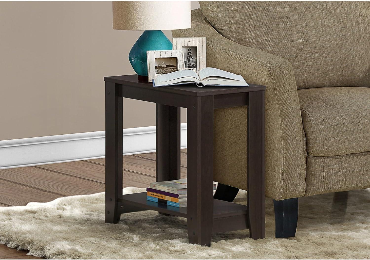 Cappuccino Brown Rectangular Two-Tier Accent Table