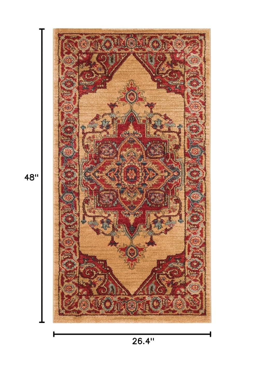 Mahal MAH698 Power Loomed Indoor Accent Rug - Red/Natural - 2'2"x4' - Safavieh.