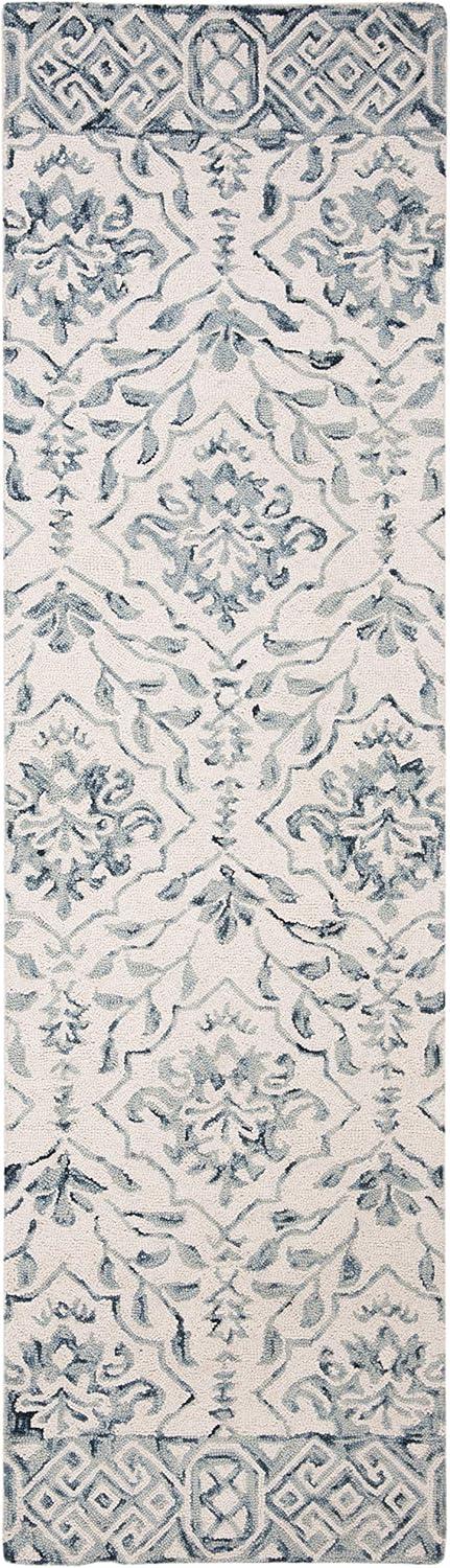 Dip Dye DDY901 Hand Tufted Indoor Runner - Light Blue/Ivory - 2'3"x16' - Safavieh