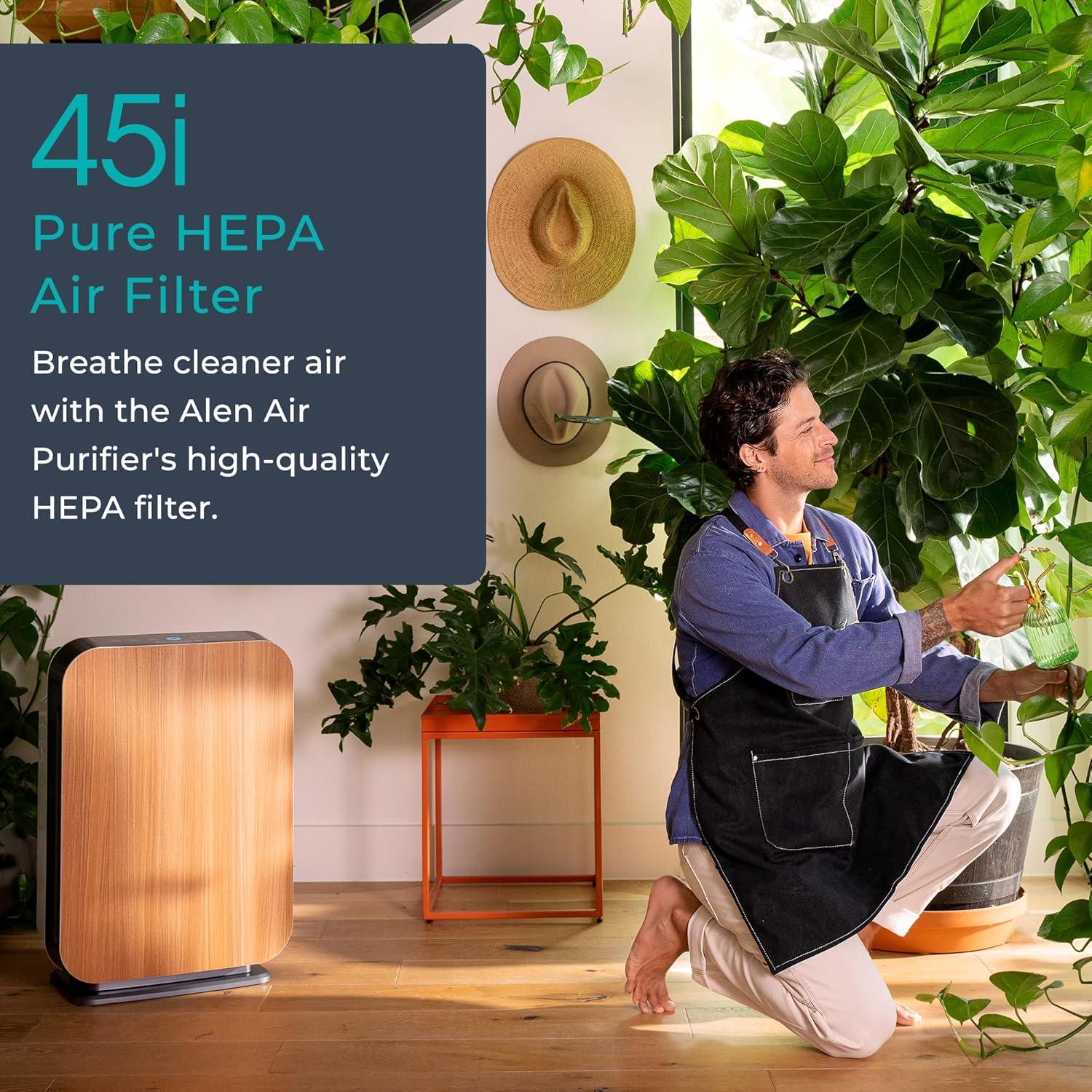 Alen BreatheSmart 45i 800 SqFt Air Purifier with Pure HEPA Filter - Graphite