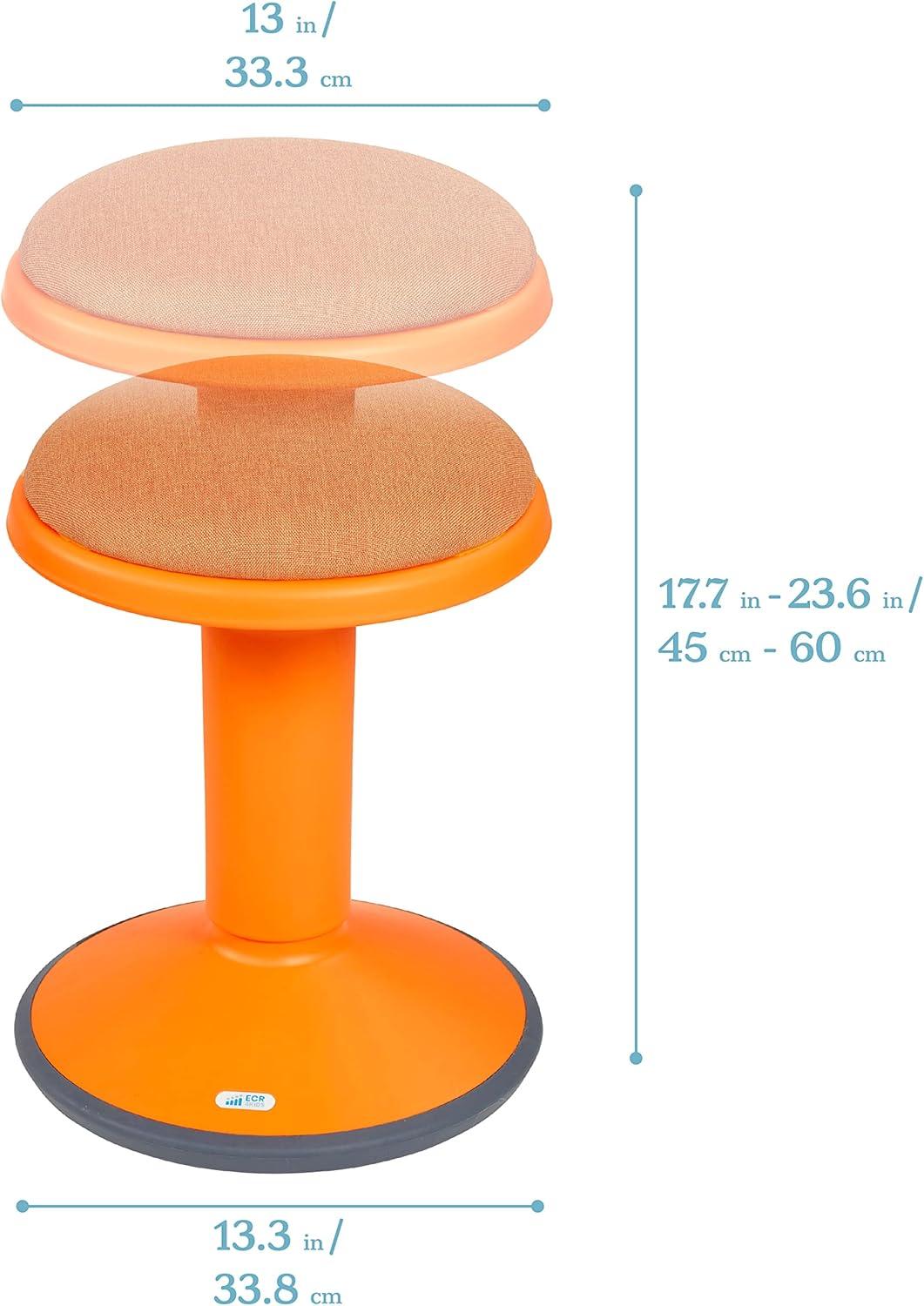 ECR4Kids ECR4Kids Sitwell Wobble Stool with Cushion, Adjustable Height, Active Seating