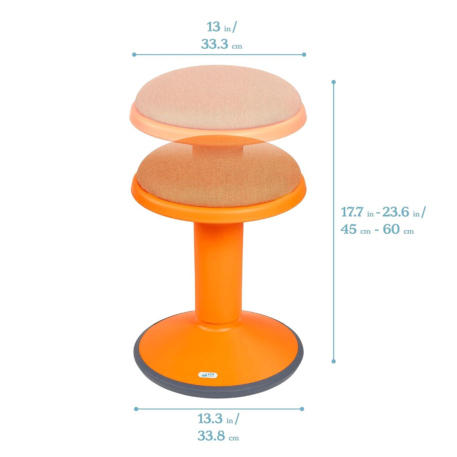 ECR4Kids ECR4Kids Sitwell Wobble Stool with Cushion, Adjustable Height, Active Seating