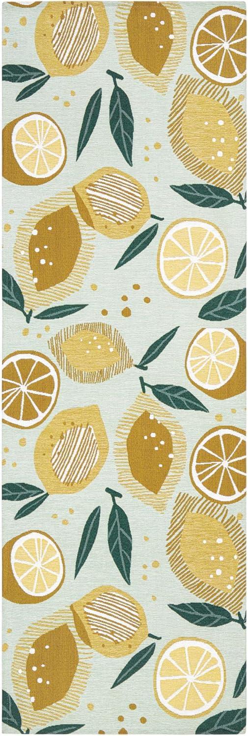 Town & Country Living TOWN & COUNTRY Living Livie Fresh Lemon Everwash Washable Non-Slip Backing Kitchen Runner Rug
