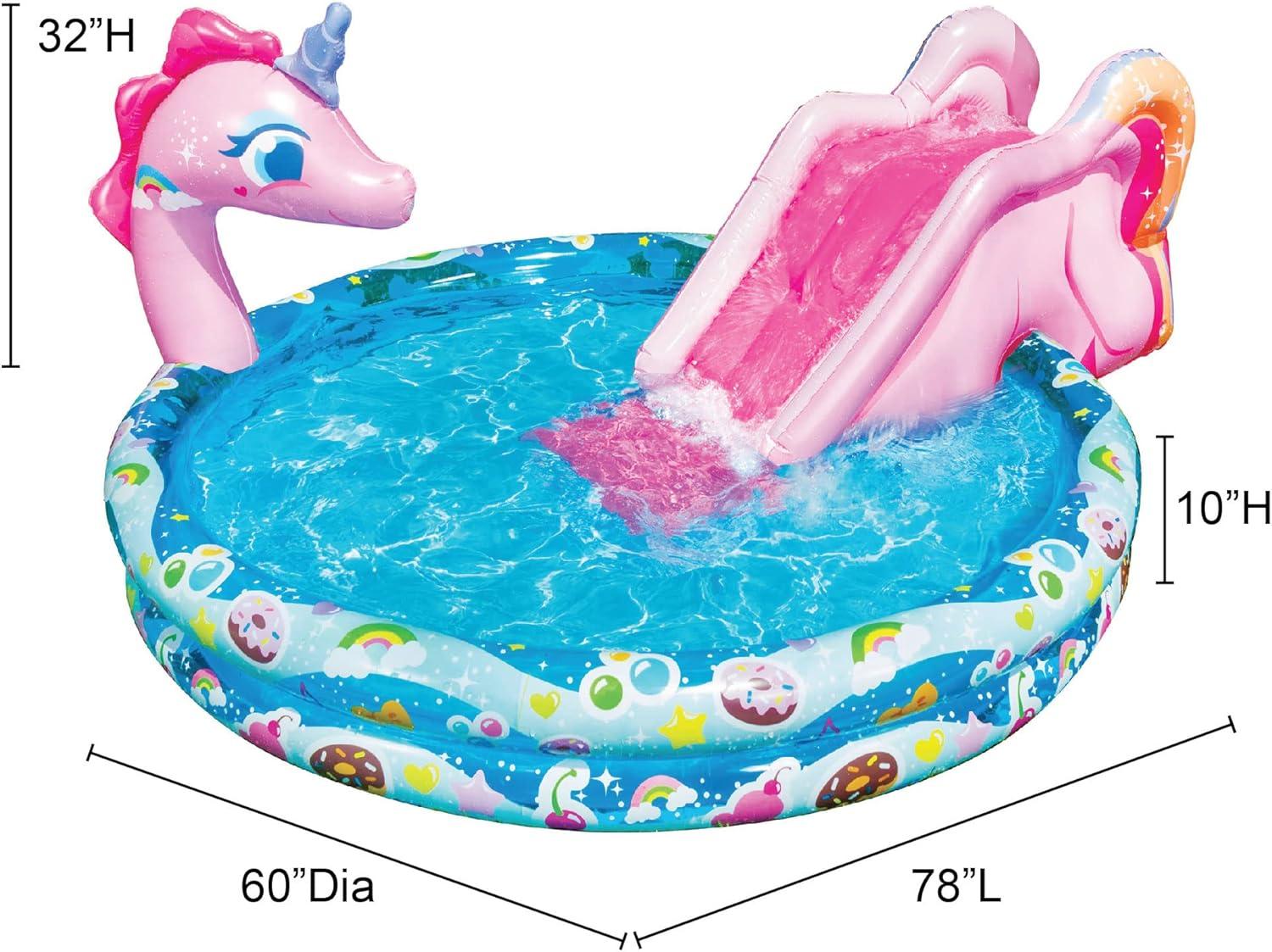 Banzai Plastic Round Kiddie Pool 32.5'' H x 60'' W x 78'' L