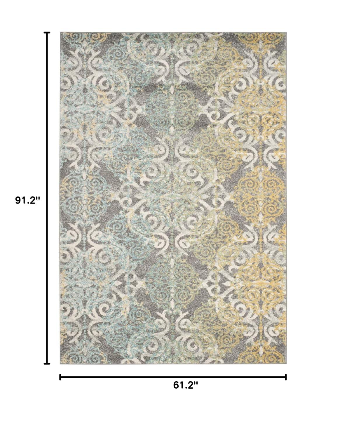 Evoke EVK230 Power Loomed Indoor Area Rug - Grey/Ivory - 5'3"x7'6" - Safavieh