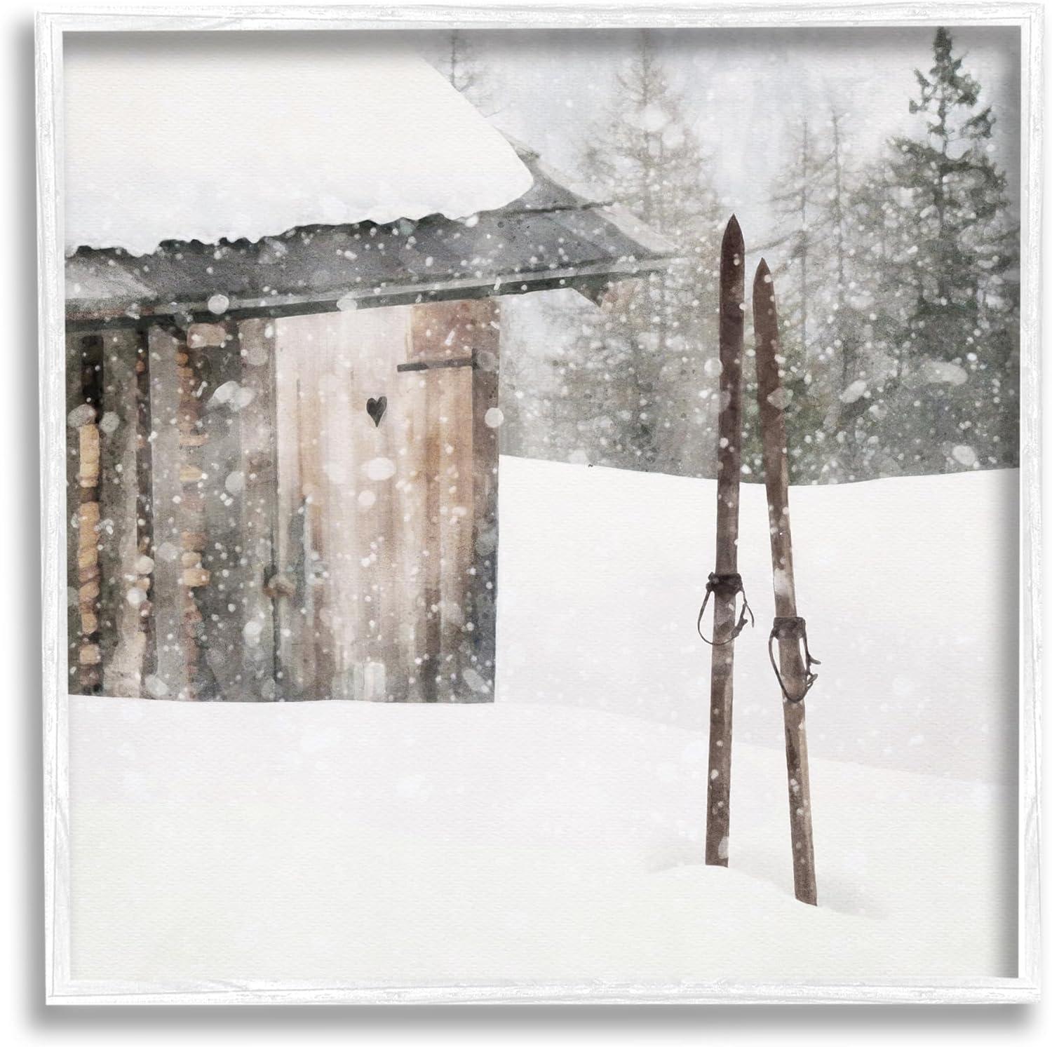 Stupell Industries " Winter Cabin Skis " by LSR Design Studio