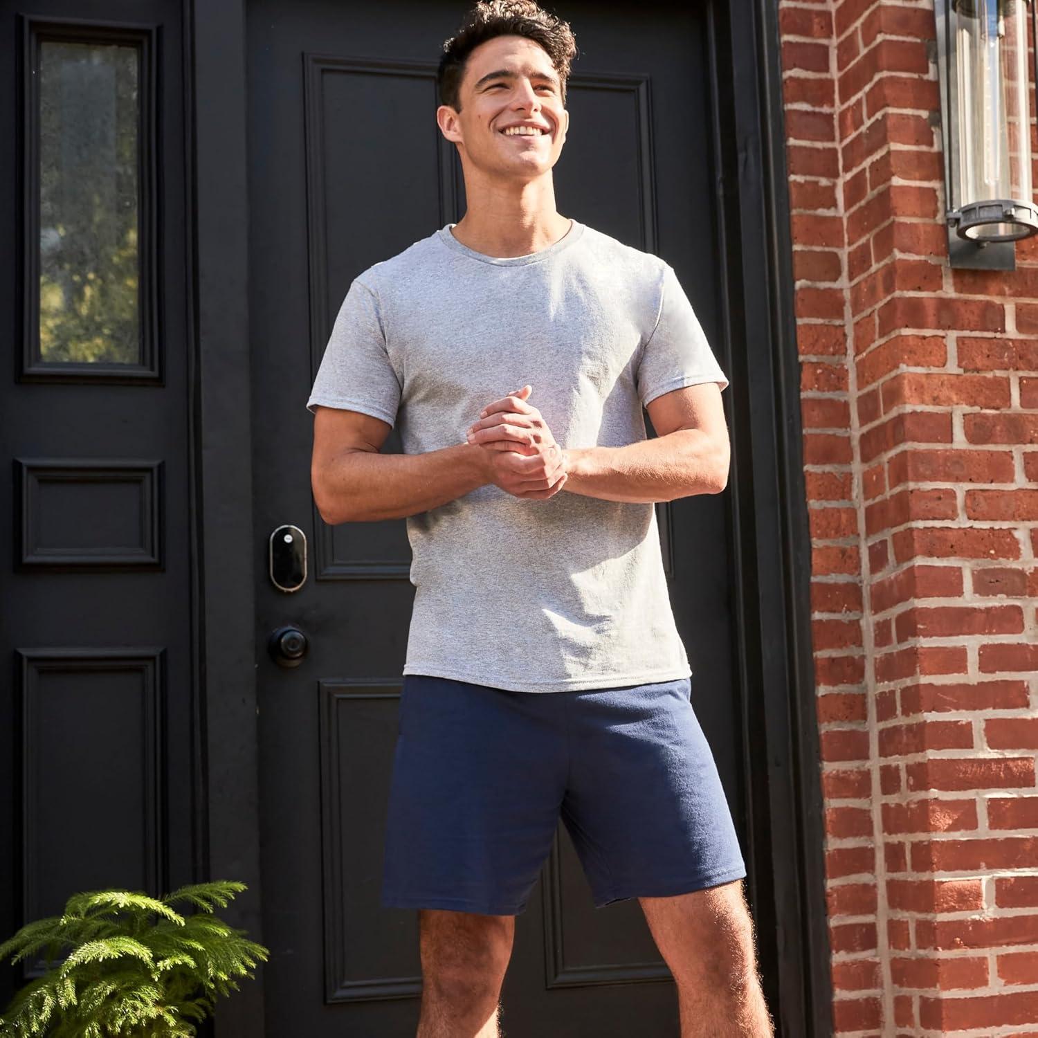 Hanes Men's Essentials Cotton Shorts With Pockets, 7.5" Inseam, Sizes S-4XL