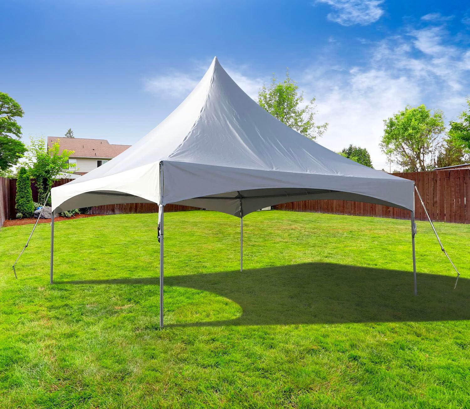 Party Tents Direct Weekender High Peak Frame Party Tent, White, 20 ft x 20 ft
