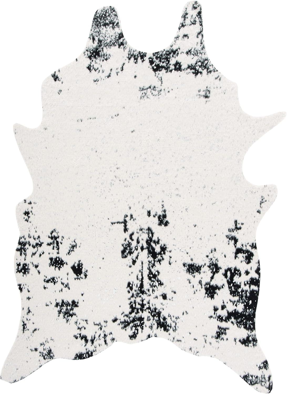 Faux Cowhide FCH207 Power Loomed Indoor Area Rug - Beige/Black - 6'x8' - Safavieh