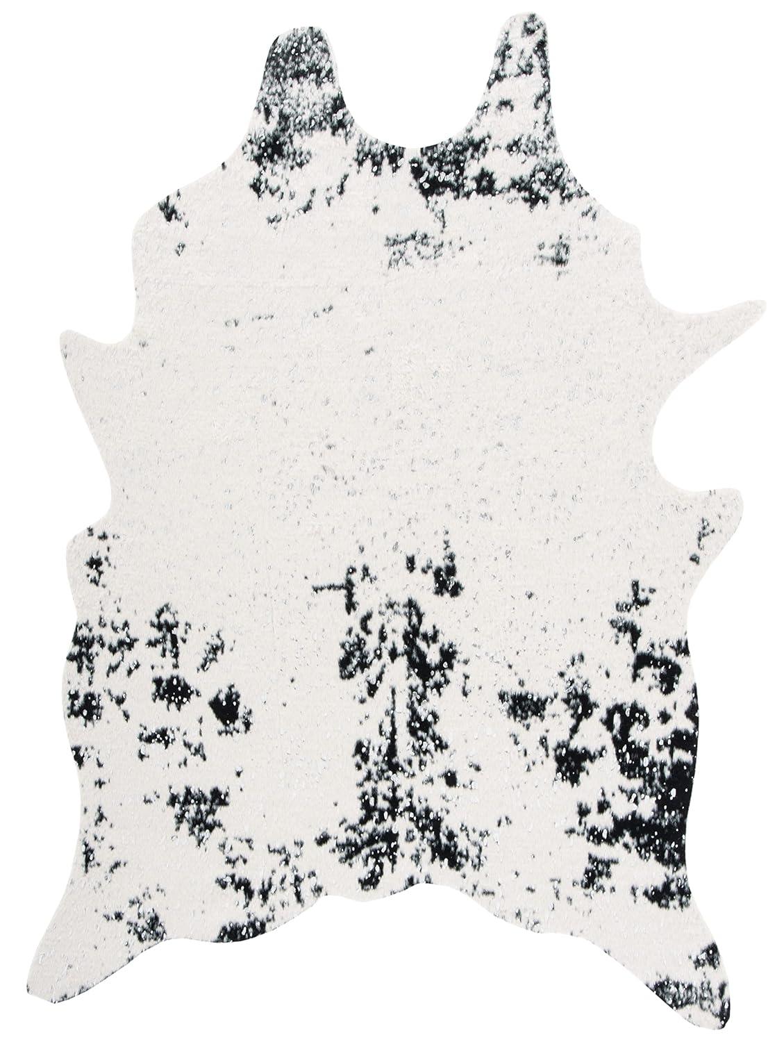 Faux Cowhide FCH207 Power Loomed Indoor Area Rug - Beige/Black - 6'x8' - Safavieh