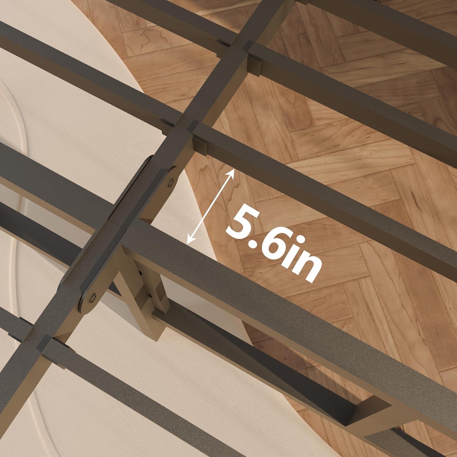 FUIOBYVV King Bed Frames, 16 Inch Heavy Duty Metal Platform Bed Frame King Size Support Up to 3500 lbs, No Box Spring Needed/No Shaking/Steel Slat Support/Noise Free/Easy Assembly