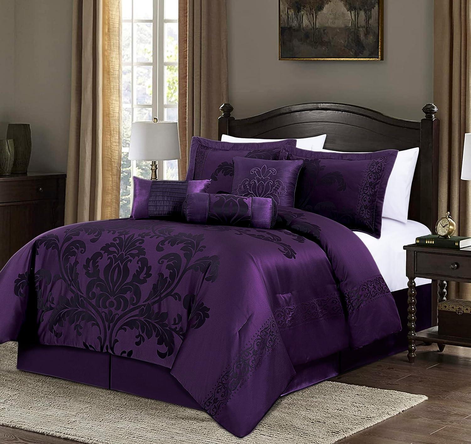 Royale Jacquard Floral 7 Piece Comforter Set