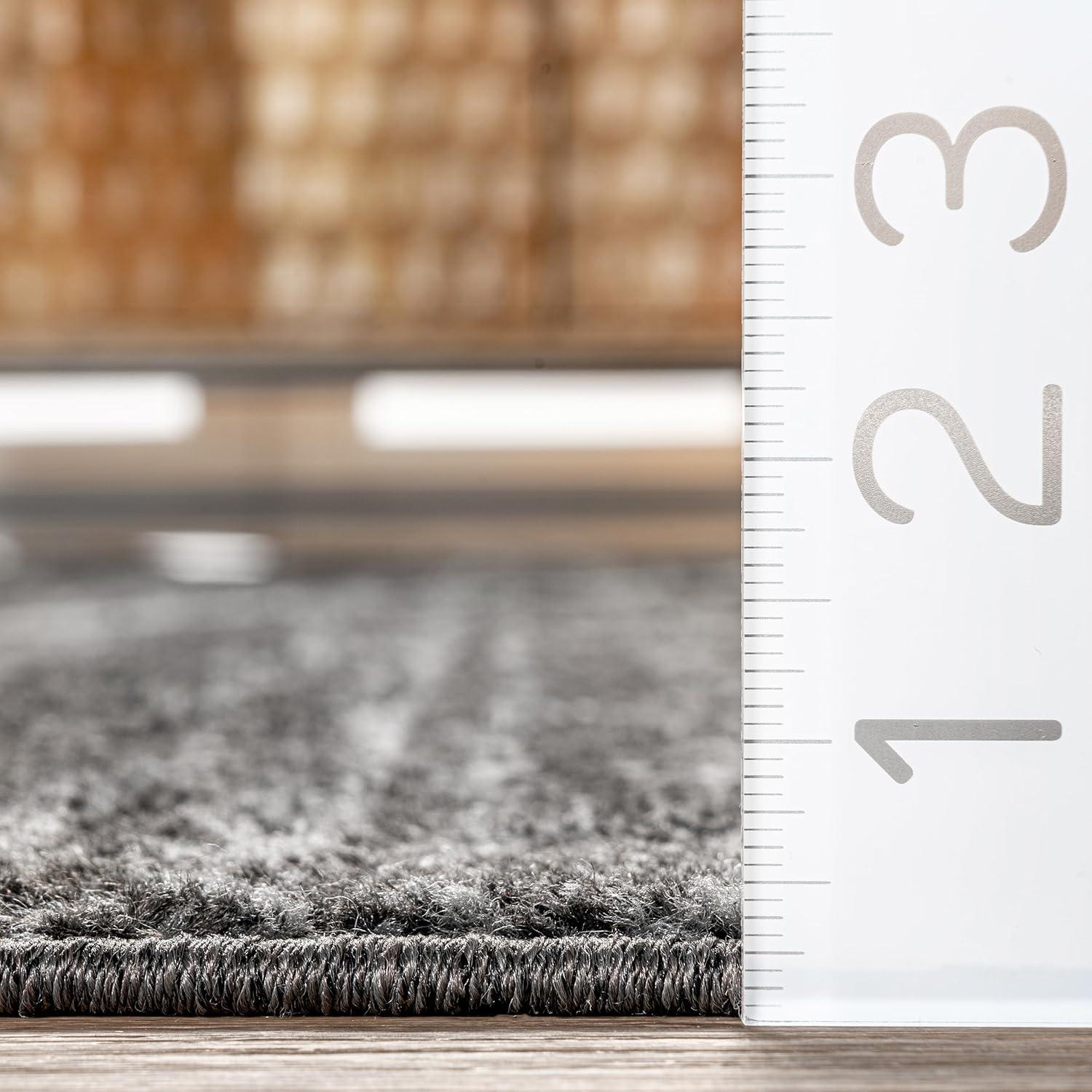 Nuloom 8x10 Thigpen Contemporary Indoor Area Rug, Charcoal, Abstract Lines, Non-Slip Backing, Stain Resistant, Bedroom Living Room, Kitchen