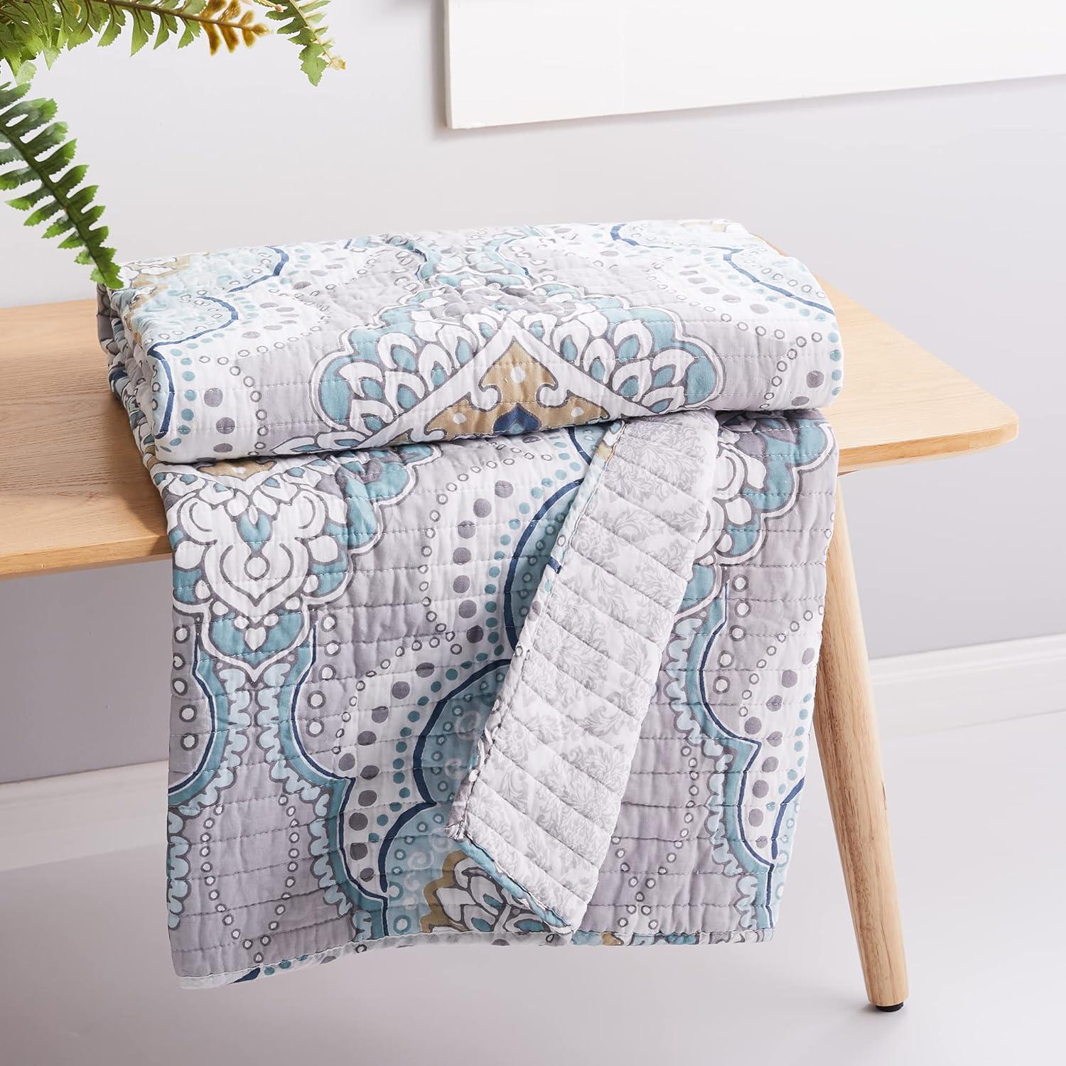 Olyria Medallion Quilted Throw - Levtex Home