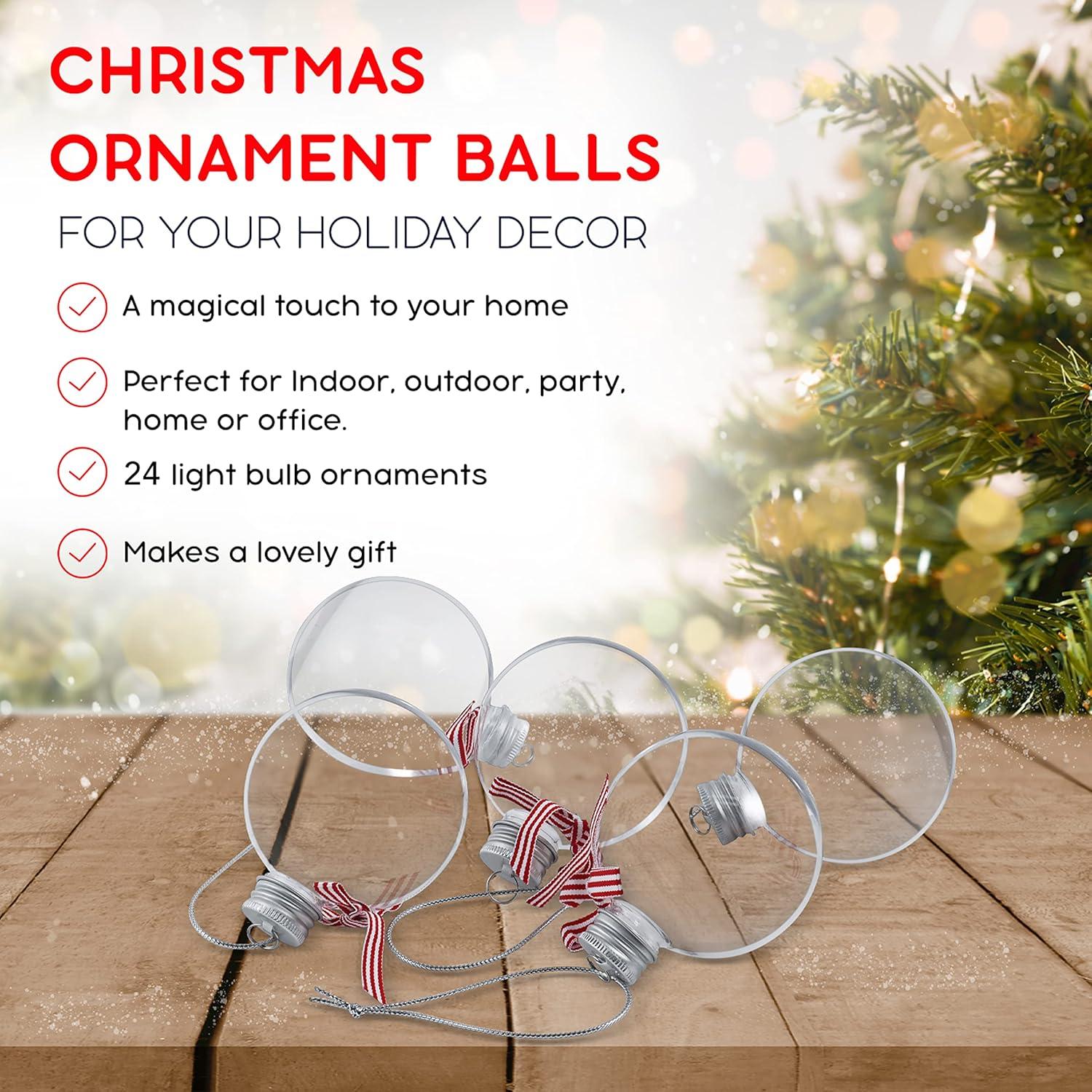 RN'Ds Clear Fillable Ornaments Balls - 24 Pack