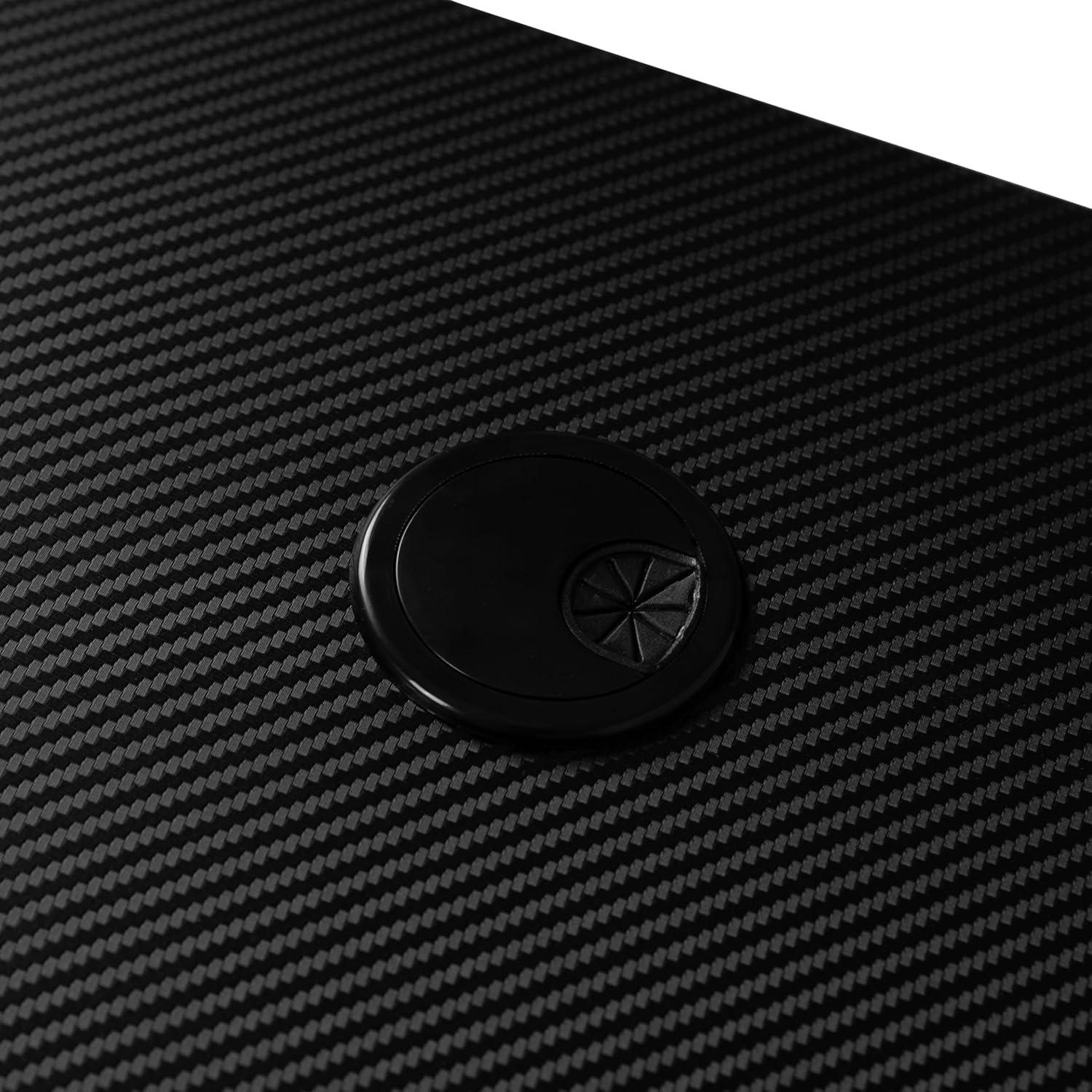 Flash Furniture Black Gaming Desk and Black Footrest Reclining Gaming Chair Set with Cup Holder, Headphone Hook & 2 Wire Management Holes