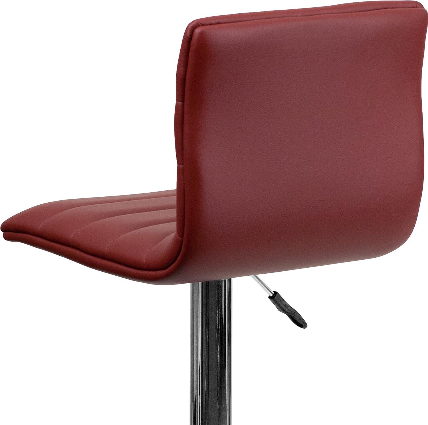 Flash Furniture Modern Vinyl Adjustable Height Barstool with Horizontal Stitch Back