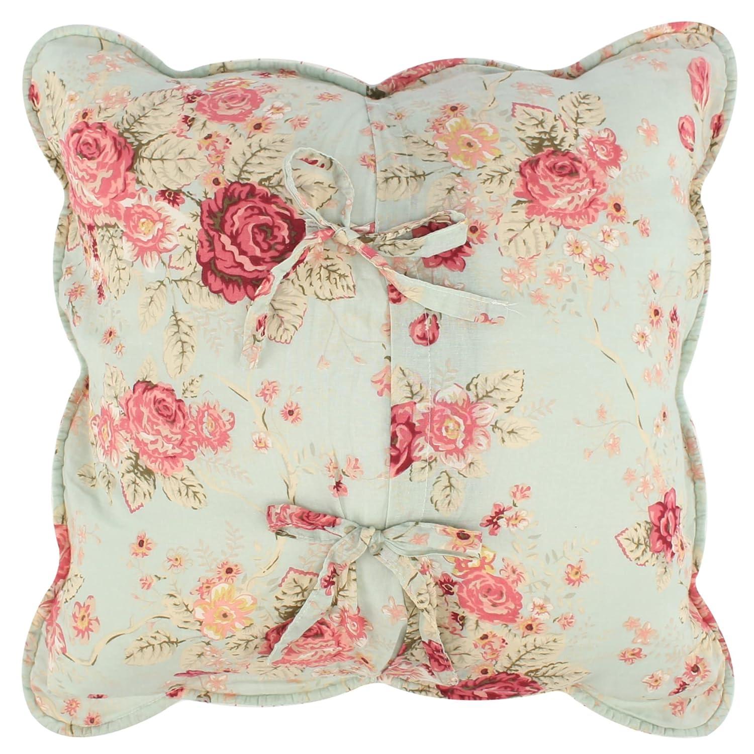 Antique Rose Cotton Throw Pillow Set (Set of 2)
