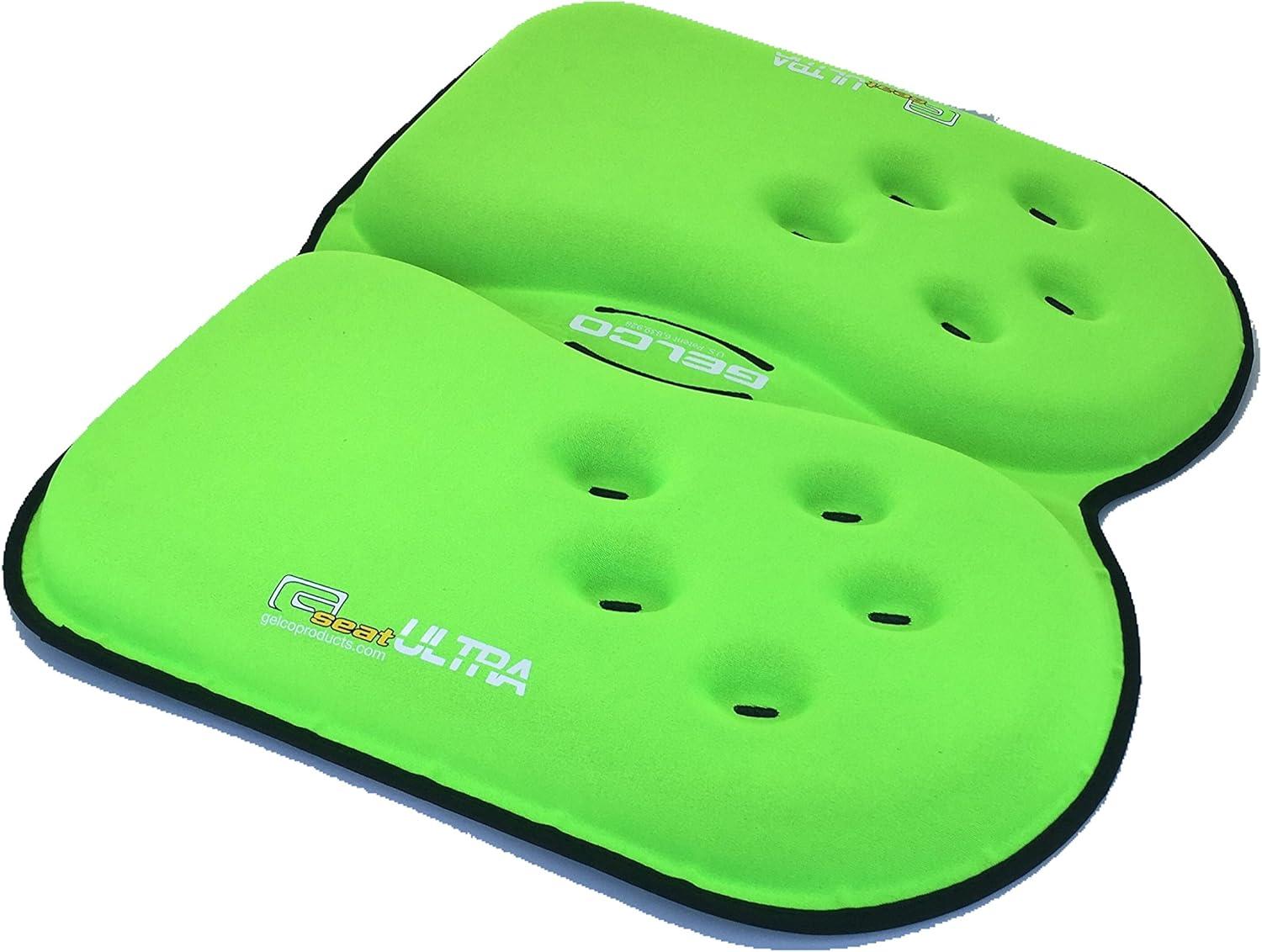 GSeat ULTRA - Travel Gel Foam Cushion, Relieves Discomfort and Promotes Healthy Posture for Car, Commute, Airplane and Travel Comfort - Green