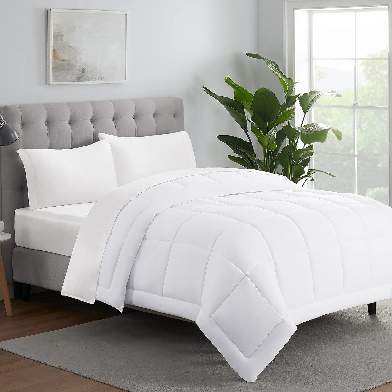 Serta ComfortSure Edredón Alternativo de Plumón, Relleno de Edredón Acolchado, Twin XL 92” x 68”, Blanco