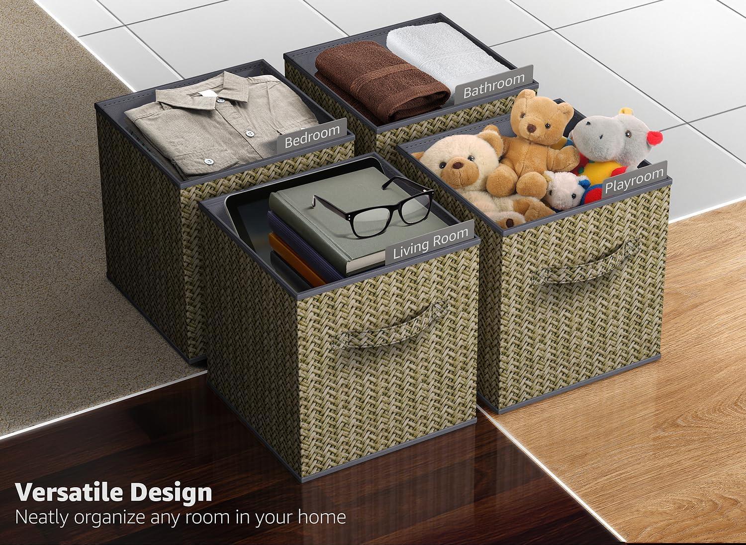 Sorbus Sorbus 4 Pack 11" Foldable Fabric Storage Cube Bins with Handles