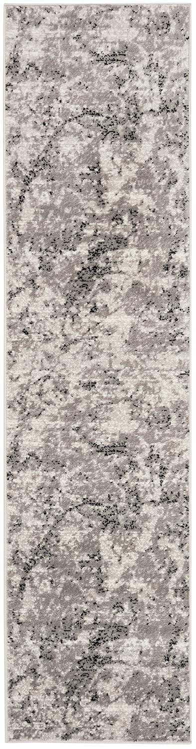 SAFAVIEH Skyler Joisse Abstract Runner Rug, Grey/Ivory, 2' x 10'