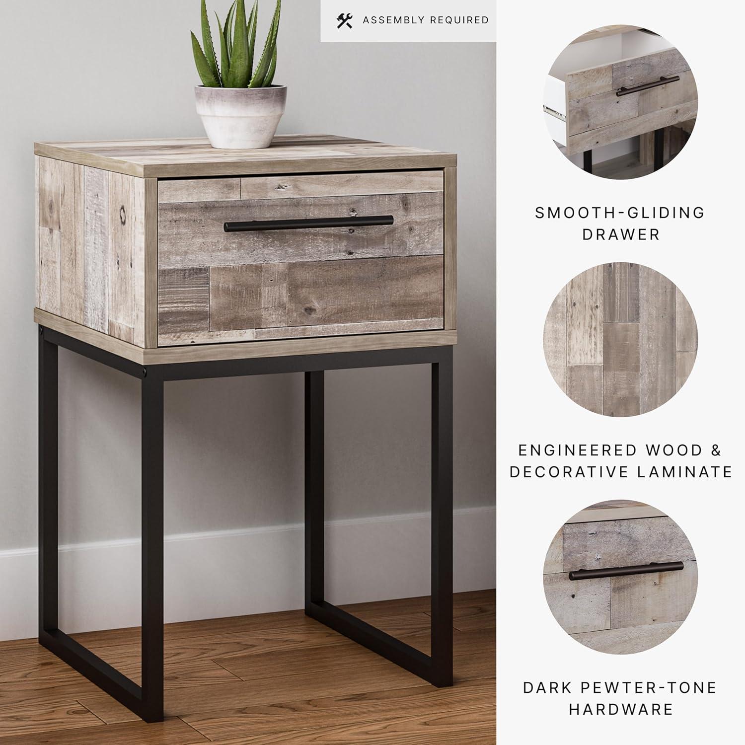 17 Stories Amayah One Drawer Wood Nightstand