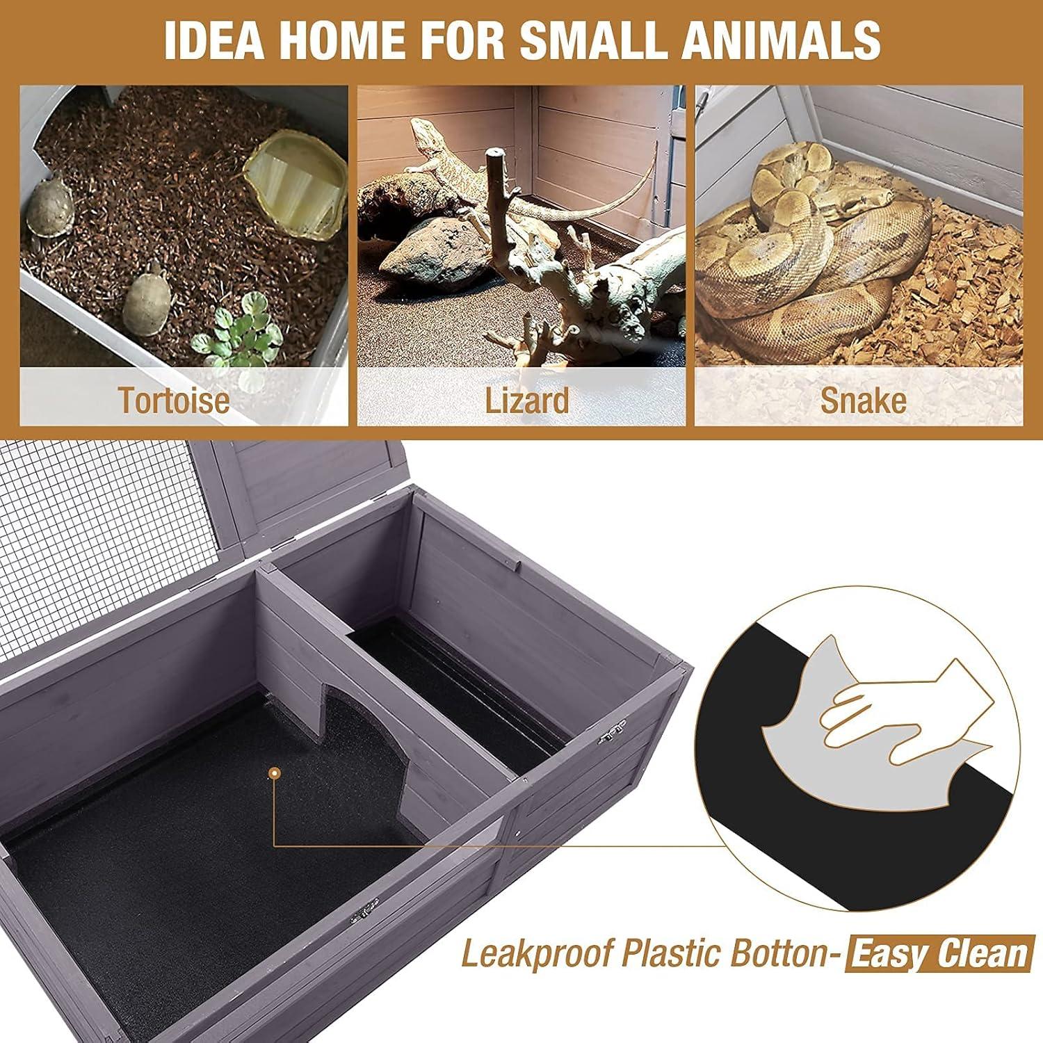 GUTINNEEN Tortoise Habitat Tortoise Enclosure with Lamp Holder, Metal, Large Reptile Cage for Turtles,Lizards and Other Small Animals,Indoor and Outdoor Use