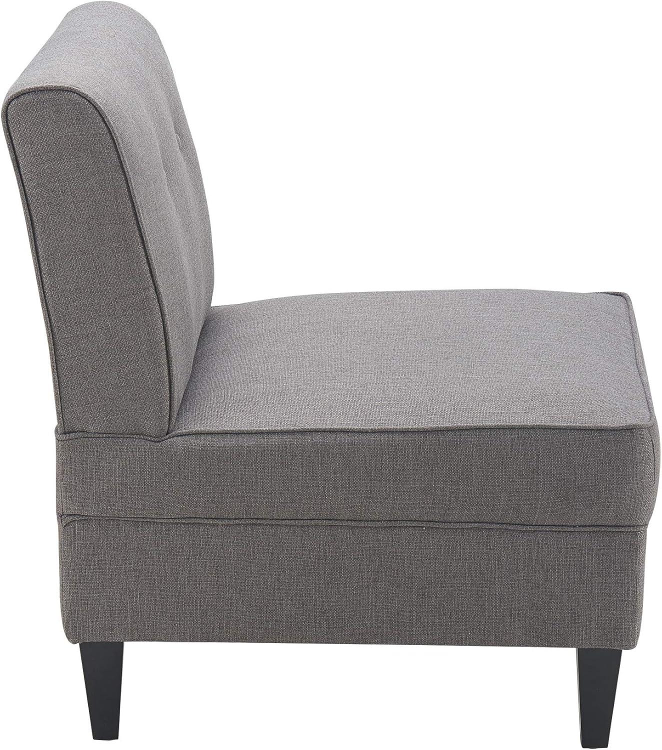 Serta Copenhagen Slipper Chair, Tufted Backrest, Sinuous Spring Seat Cushion, Polyester Fabric