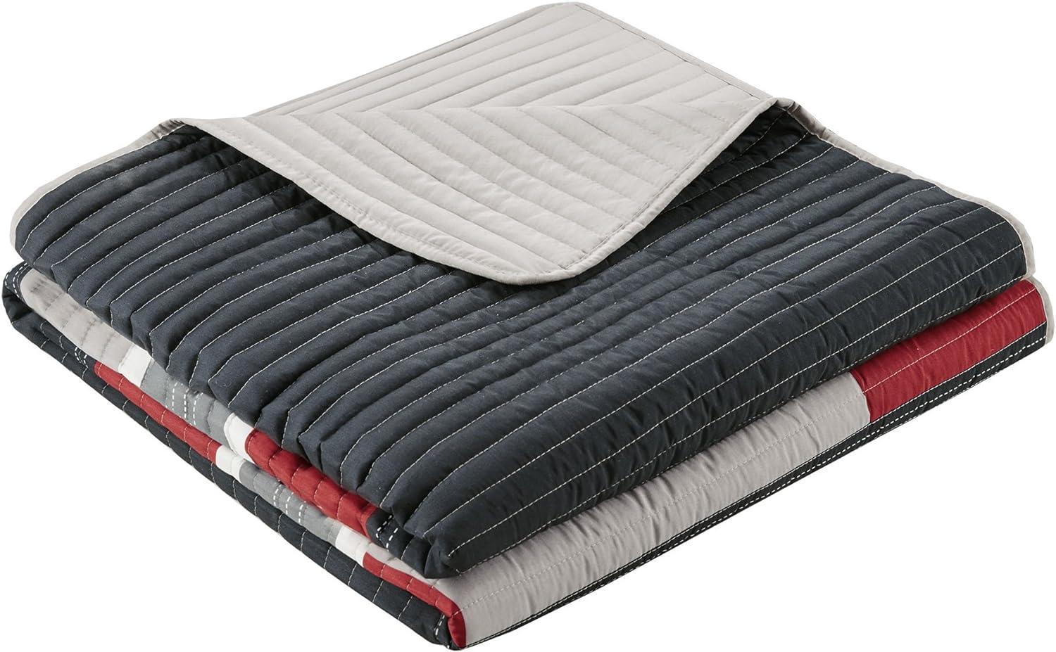 Comfort Spaces Pierre Mini Quilt Set, Twin/Twin XL, Black/Red