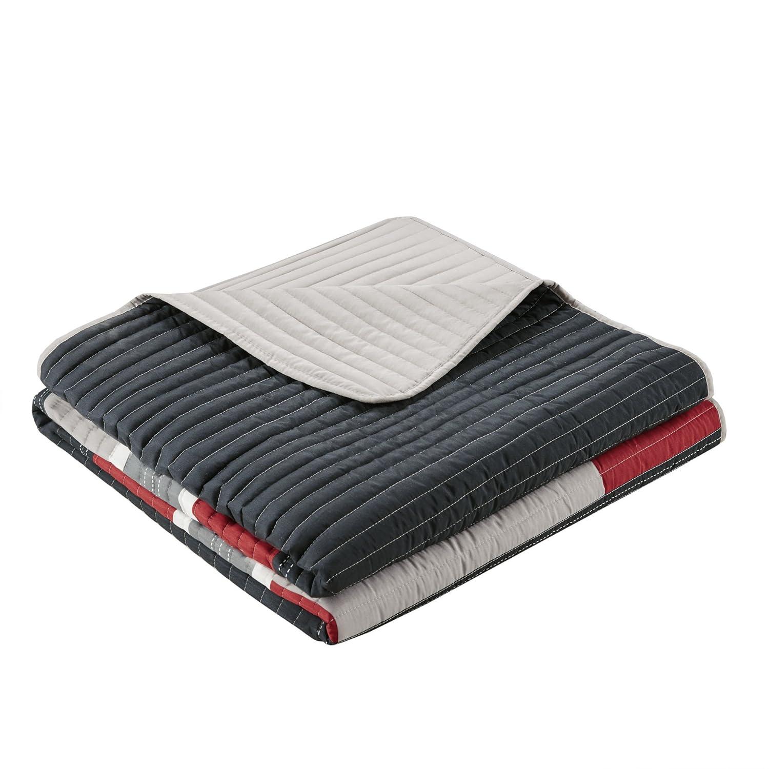 Comfort Spaces Pierre Mini Quilt Set, Twin/Twin XL, Black/Red