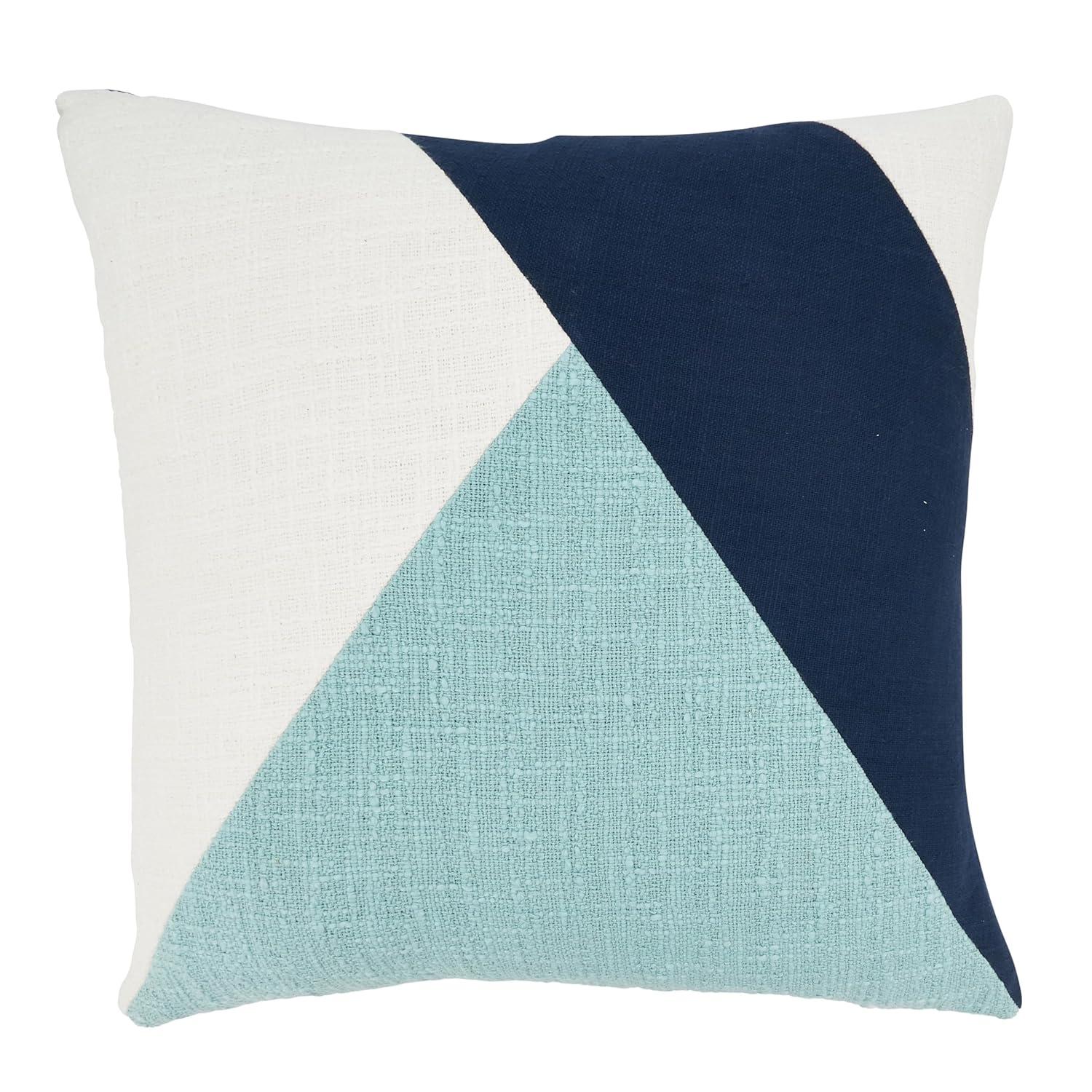 Saro Geo Block Collection Cotton Pillow Cover