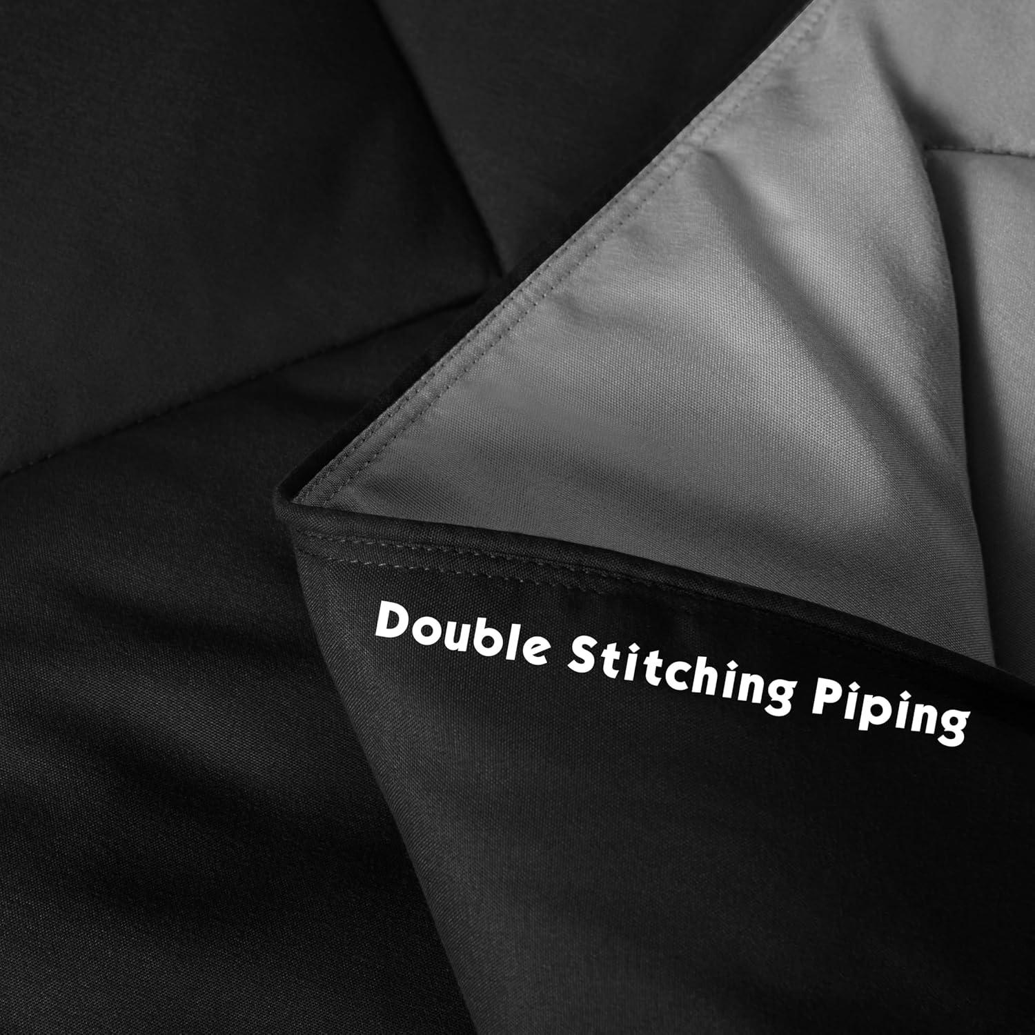DOWNCOOL Comforter King Size, Reversible Duvet Insert,Black/Grey All Season Blanket, Lightweight Quilt, Down Alternative Hotel Comforter with Corner Tabs (Black/Gray, King 102x90 Inches)
